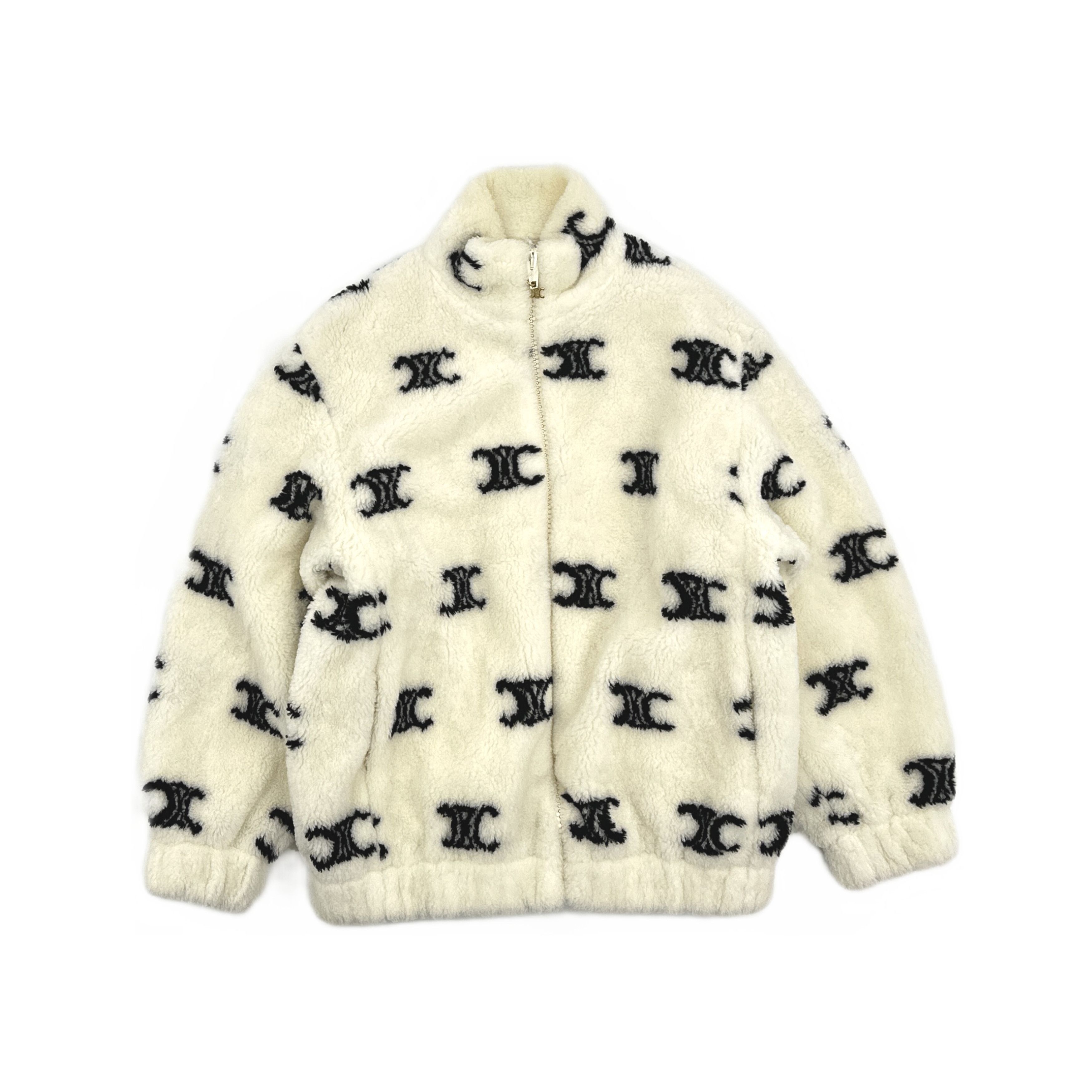 Celine CELINE Triomphe Logo Fleece Jacket XS Size XS / US 0-2 / IT 36-38 - 1 Thumbnail