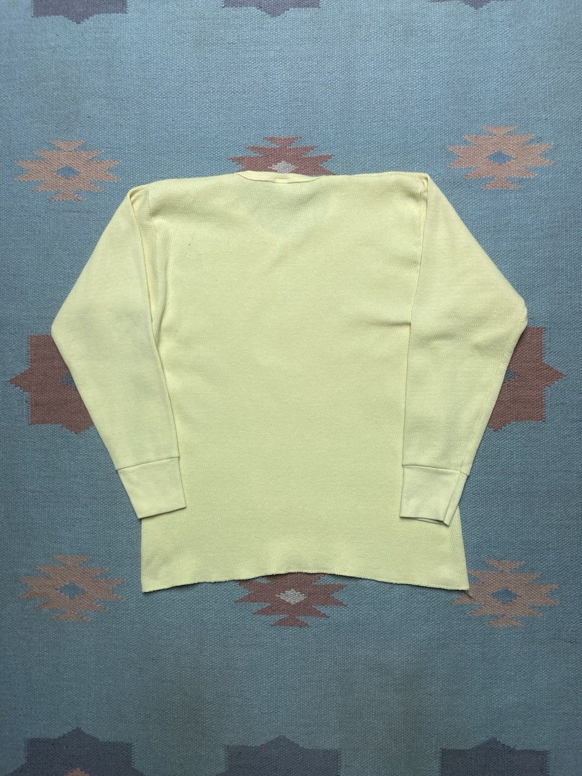 Vintage 80s 90s waffle knit thermal shirt base pale women’s large Size L / US 10 / IT 46 - 4 Thumbnail
