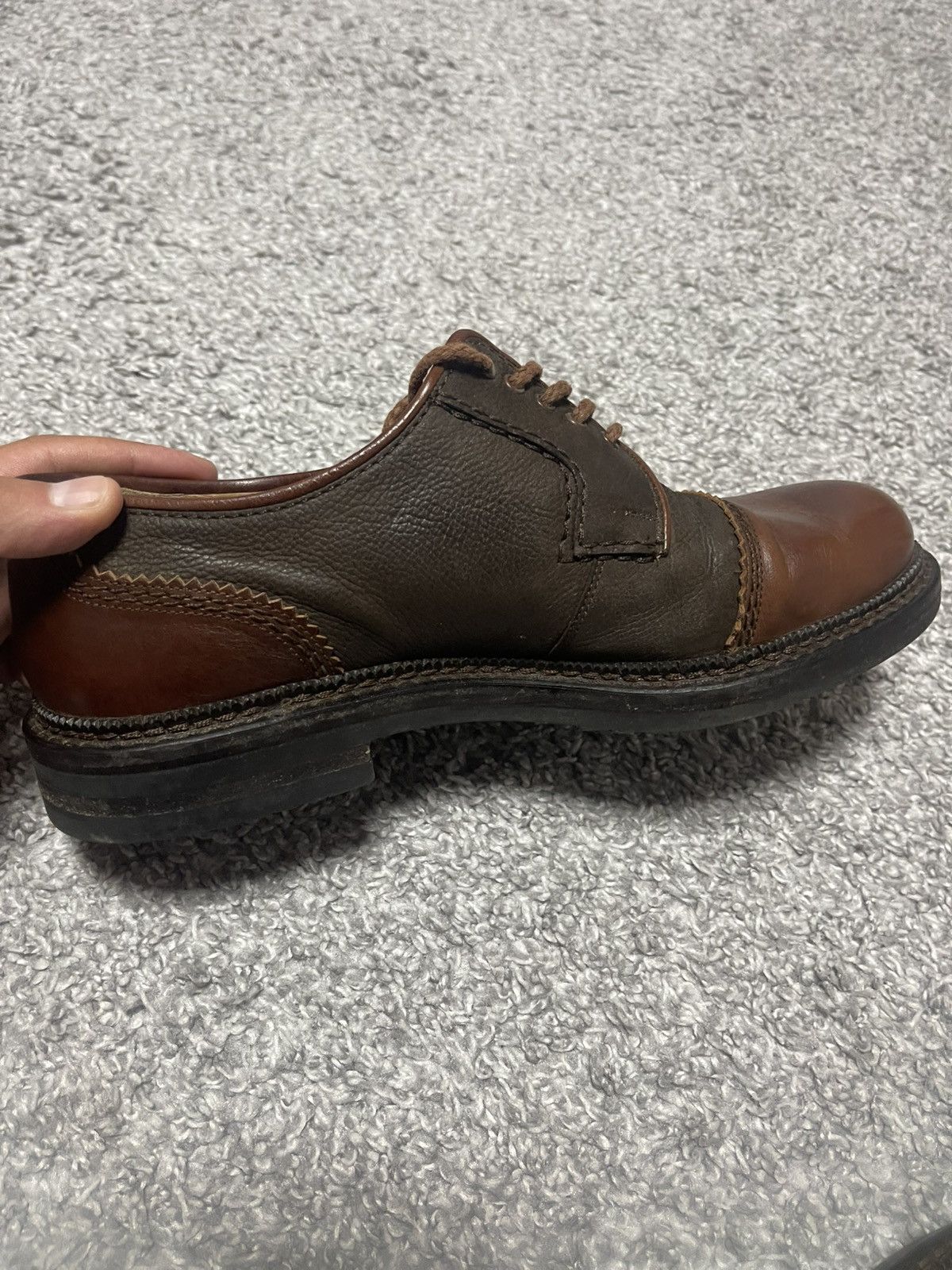 Camel Camel Vintage Leather Brown Casual Derby Boots Size US 8.5 / EU 41-42 - 6 Thumbnail