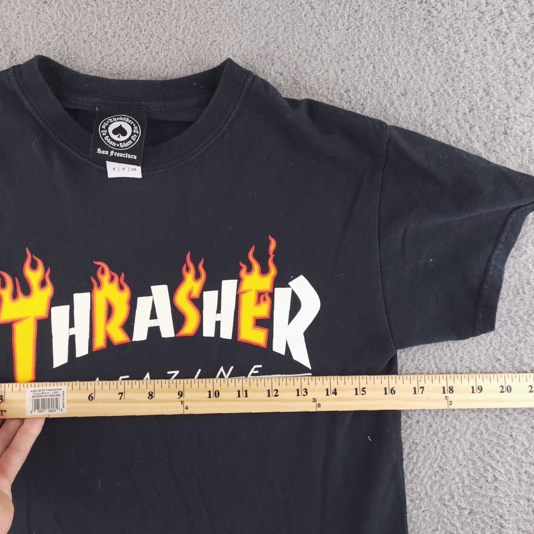 Thrasher Thrasher Shirt Mens S Black Slim Fit Crew Neck Short Sleeve T-Shirt Size US S / EU 44-46 / 1 - 4 Thumbnail