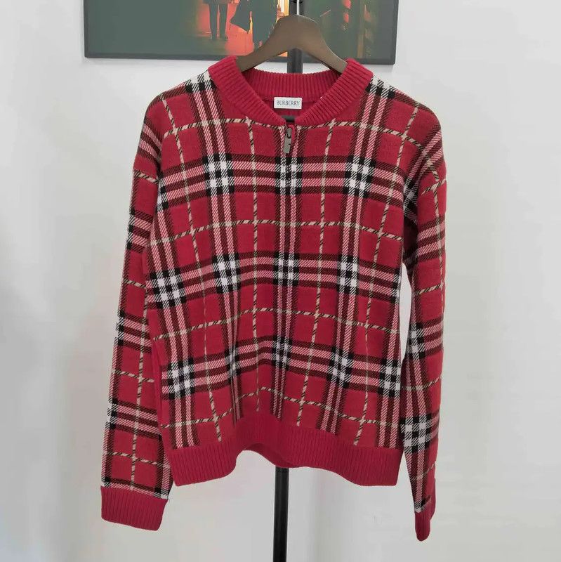 Burberry Burberry Red Wool Cardigan for Women Size L / US 10 / IT 46 - 1 Thumbnail