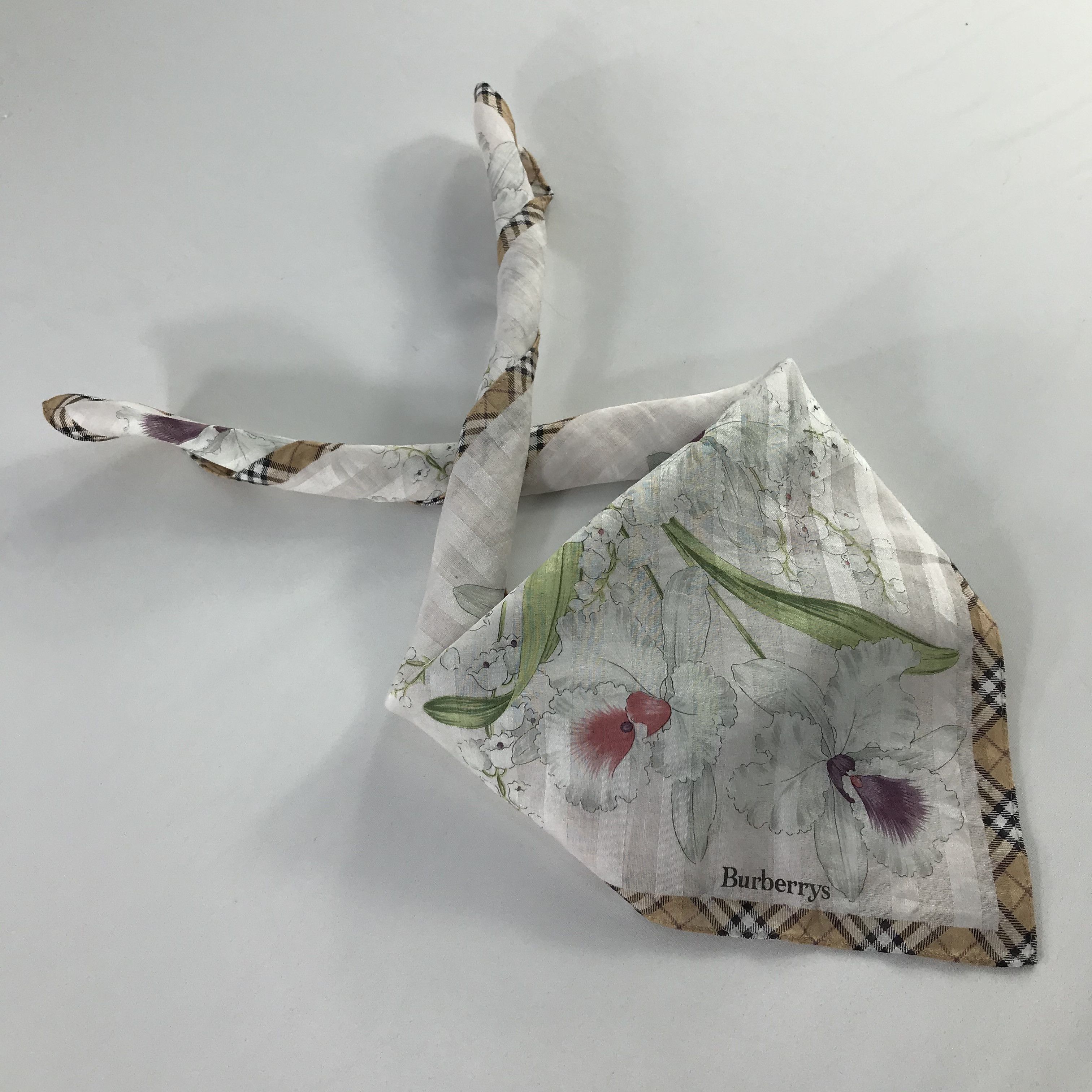 Burberry × Vintage Burberry Bandana / Handkerchief / Neckerchief - S775 Size ONE SIZE - 4 Thumbnail