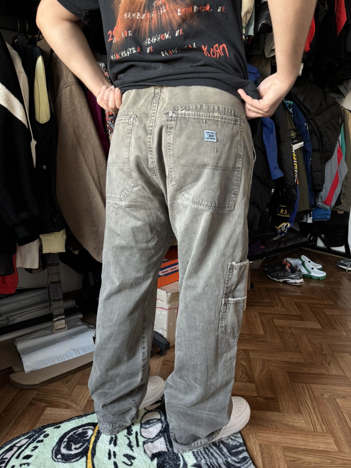 Diesel × Vintage ‼️Diesel 00s Avant-Garde denim pants cargo jeans Size US 35 - 8 Thumbnail