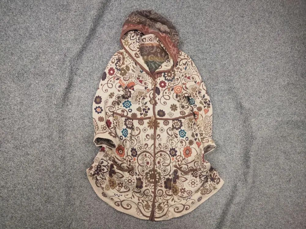 Vintage Ivko Embroidere Wool Cardigan Floral Boho Button Knit Hoodie Size L / US 10 / IT 46 - 1 Thumbnail