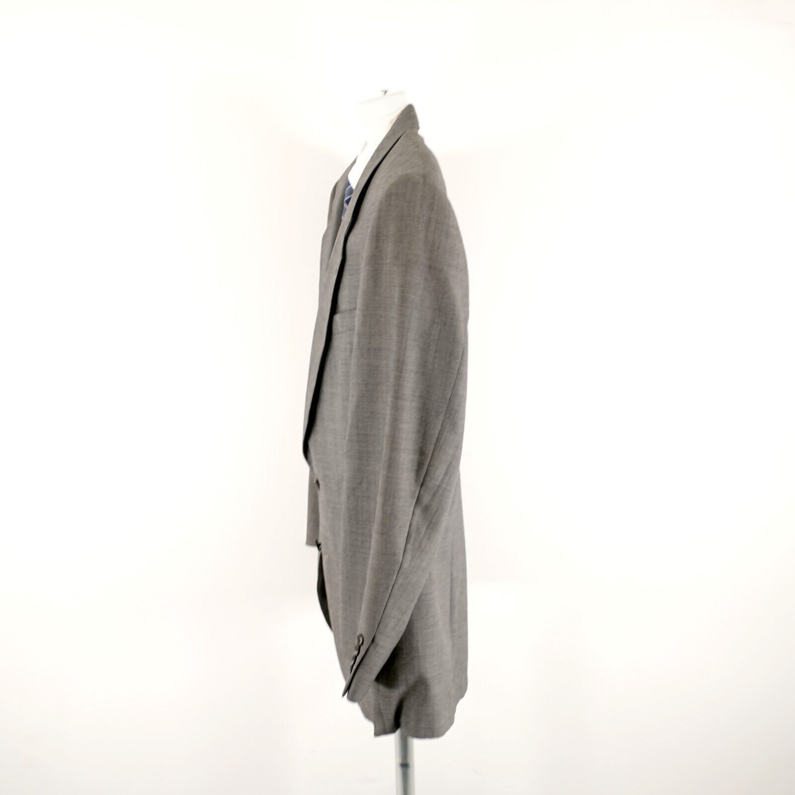 Hart Schaffner Marx Hart Schaffner Marx Heritage Plus Wool Gray Sharkskin 2 Butt Size 44L - 6 Thumbnail