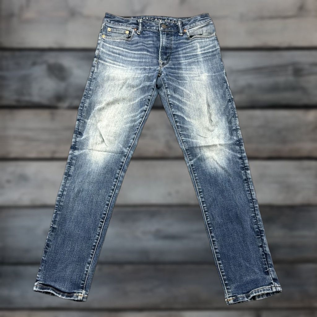 American Eagle Outfitters American Eagle Outfitters Jeans Mens 30x32 Blue Slim Straight Leg Denim 5-Pocket Distressed Medium Wash Size 30 Regular Boys? No. End. Size US 30 / EU 46 - 1 Thumbnail