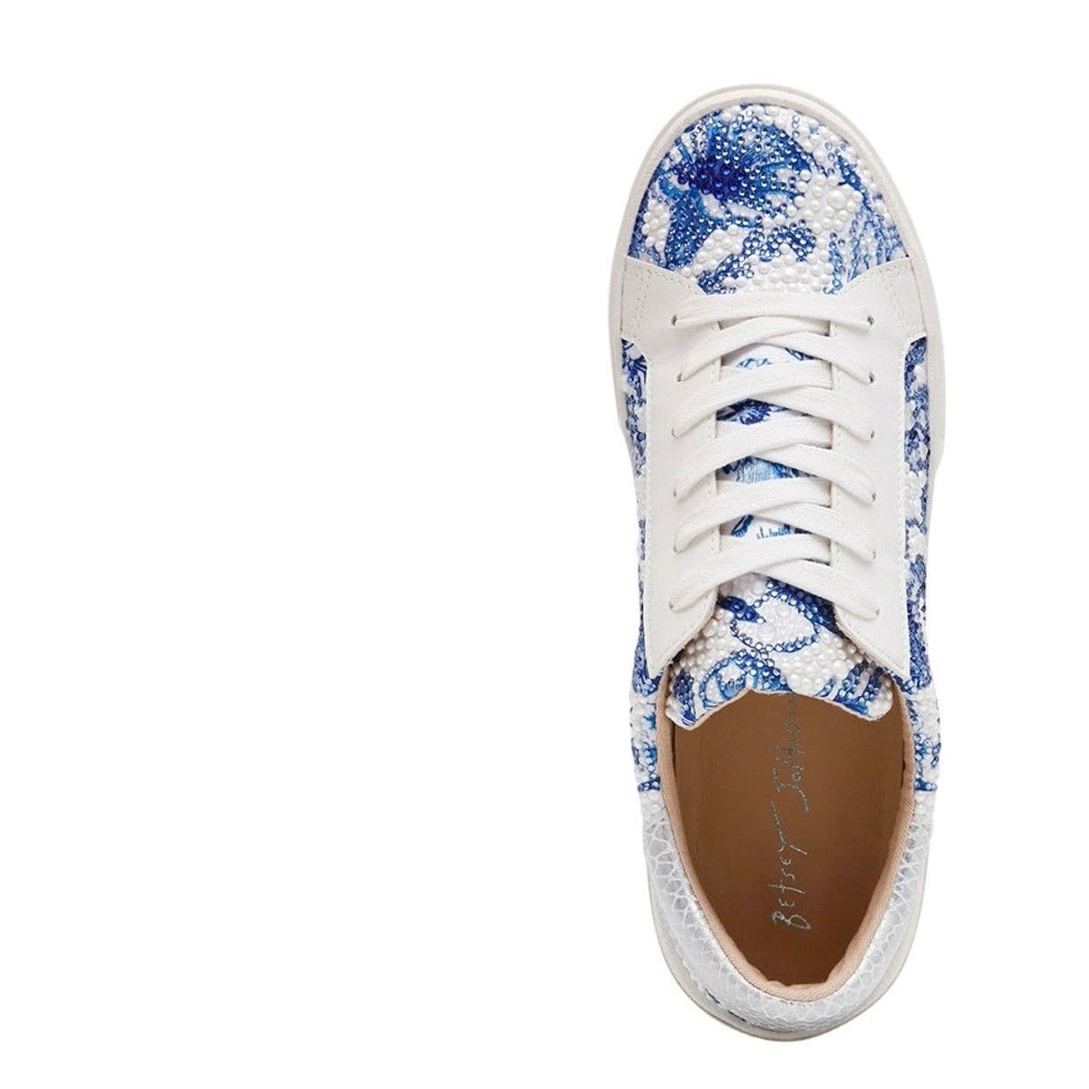 Betsey Johnson BETSEY JOHNSON Damon White Blue Floral Sneaker Size US 11 Size US 11 / IT 41 - 9 Thumbnail