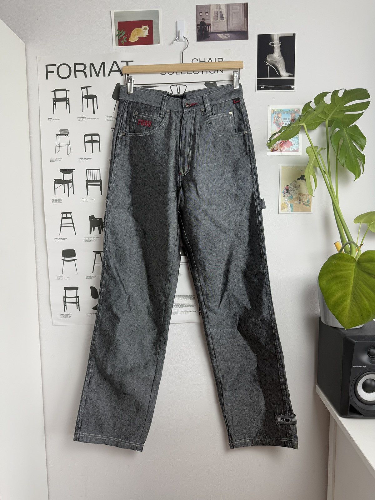 Fubu × Vintage Vintage y2k Fubu wide leg baggy carpenter metalic denim pants Size US 30 / EU 46 - 2 Thumbnail