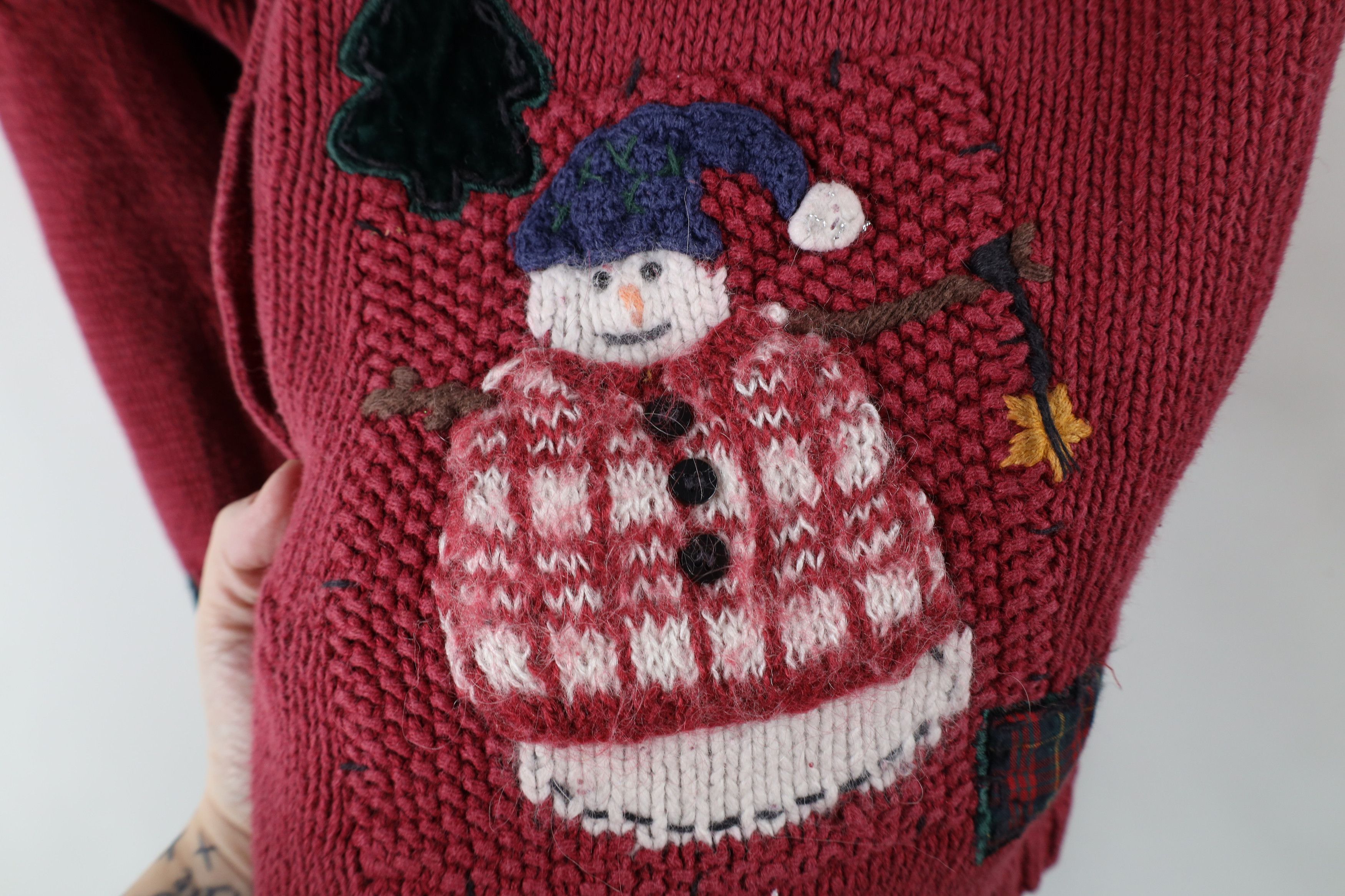 Vintage Vintage 90s Streetwear Snowman Ribbed Knit Cardigan Sweater Size S / US 4 / IT 40 - 9 Thumbnail
