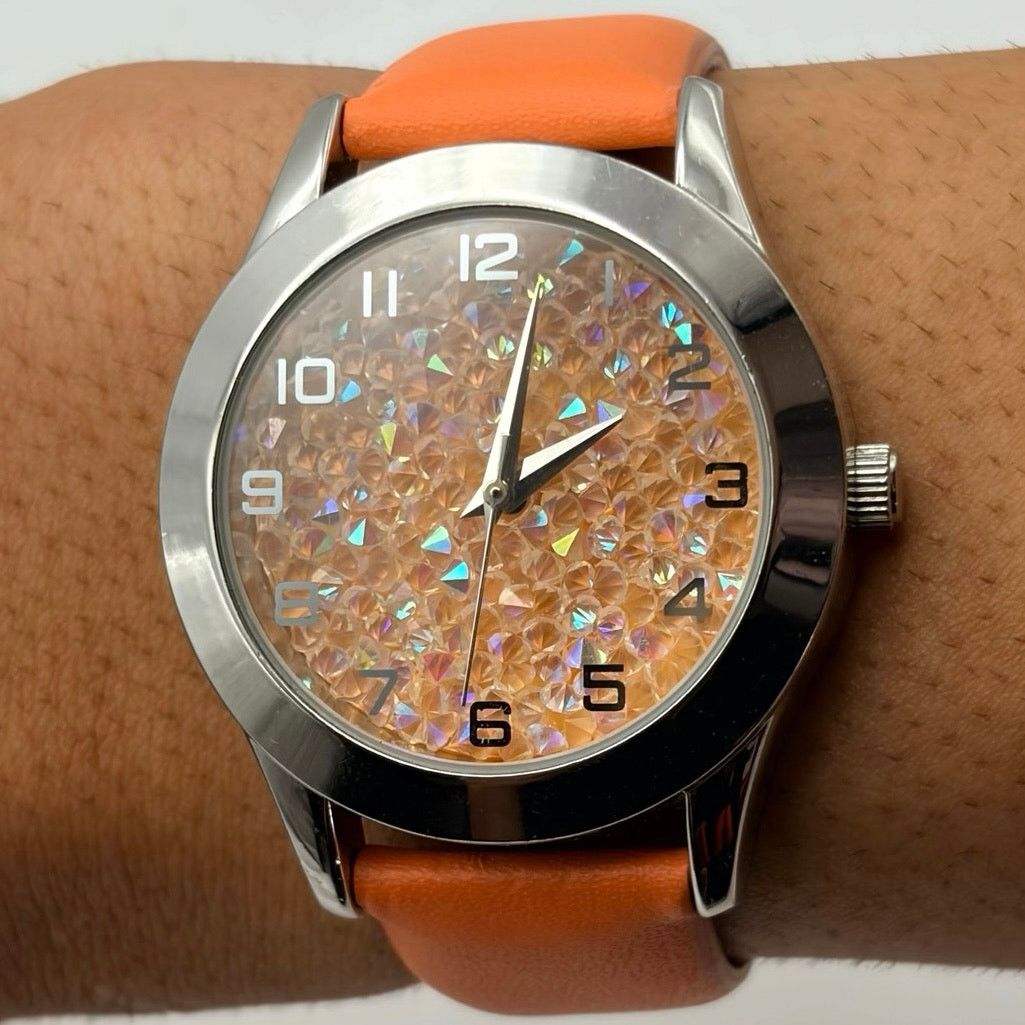 Other Silver & Orange Retro Men’s Watch Size ONE SIZE - 1 Thumbnail