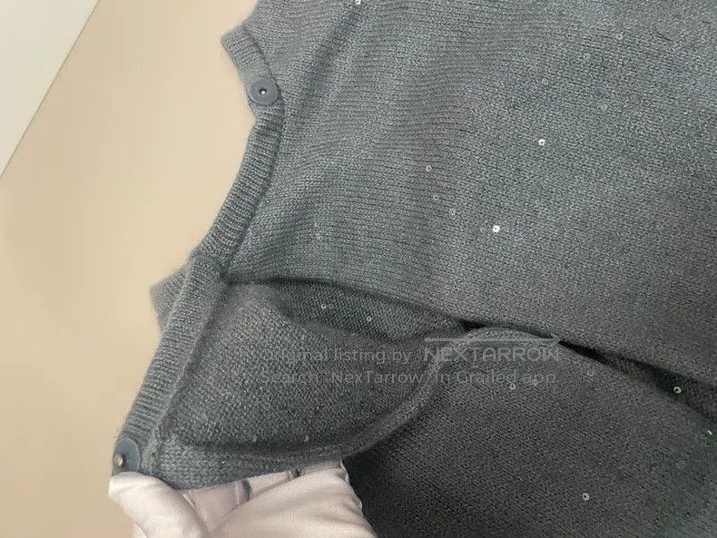 Brunello Cucinelli Brunello Cucinelli Dark grey sequined cashmere cardigan Size XS / US 0-2 / IT 36-38 - 5 Thumbnail