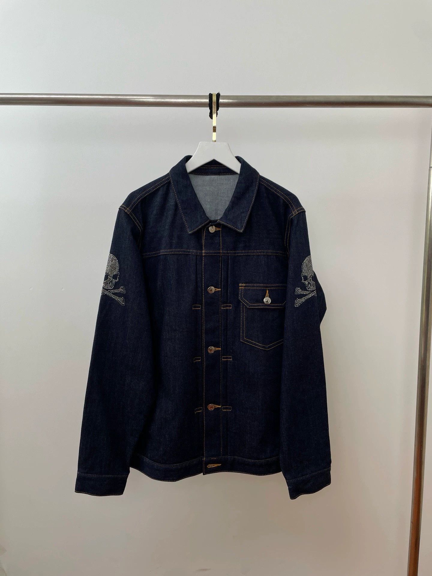 Mastermind World Mastermind Skull Crystal Sleeve Vintage Wash Denim L Size US L / EU 52-54 / 3 - 1 Thumbnail