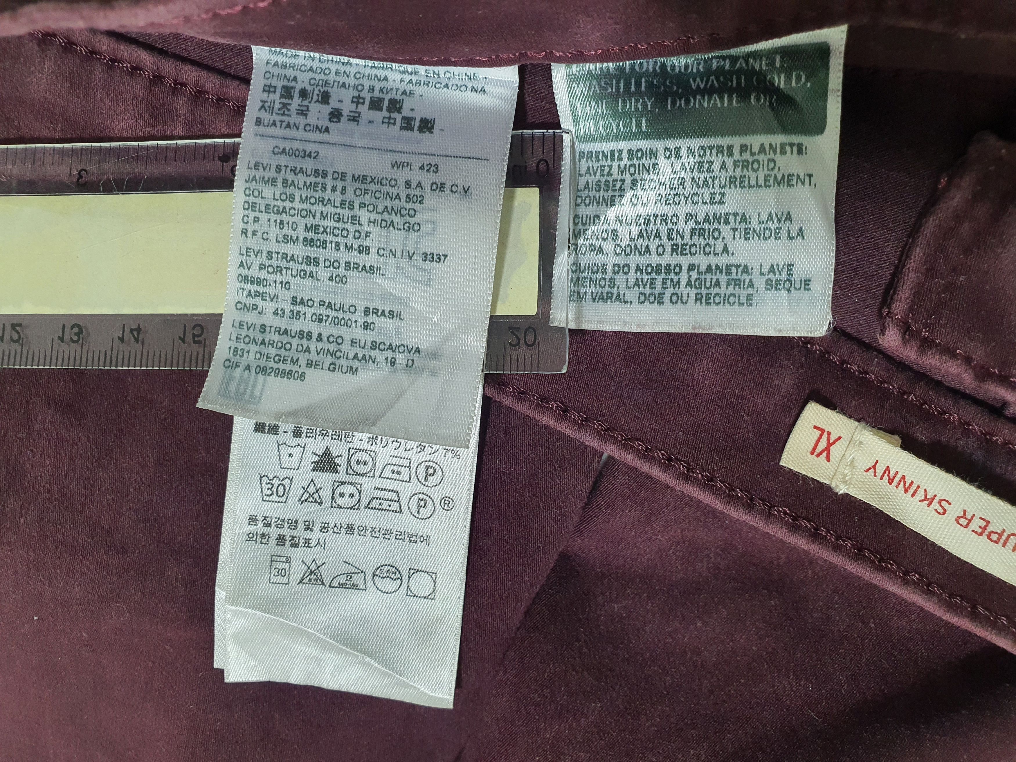 Levi's LEVI’S (NO FRONT POCKET) 35”/38” SUPER SKINNY STRETCHABLE Size US 35 - 6 Thumbnail