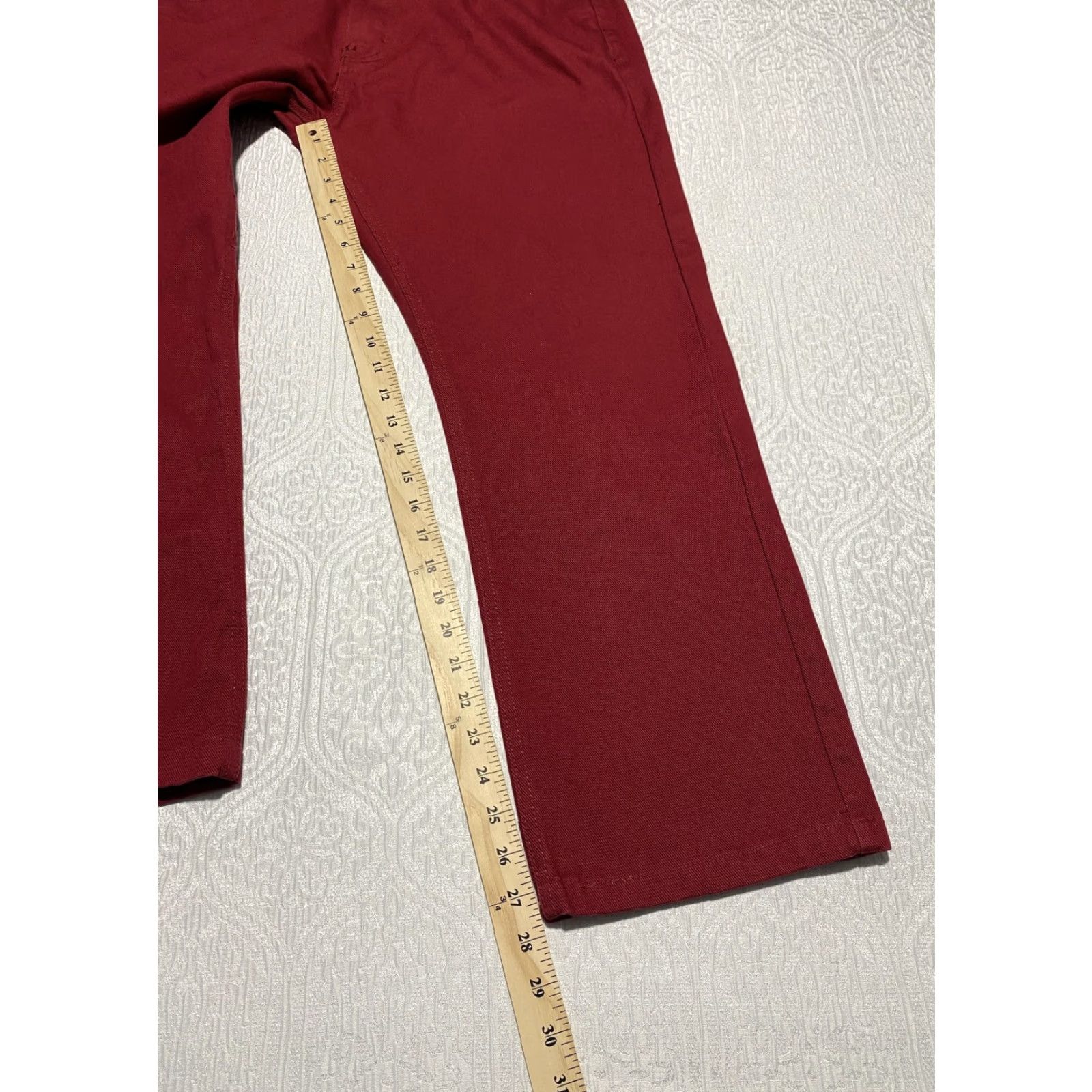 Vintage Noiz Jeans Mens 36x28 Red Straight Leg Premium Cotton Pants Casual Hemmed Size US 36 / EU 52 - 5 Thumbnail