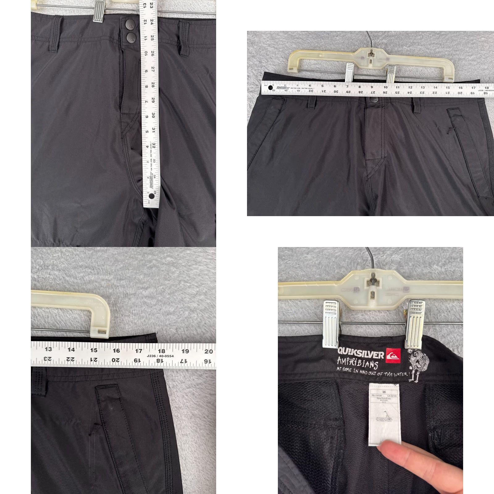 Quiksilver Quiksilver Shorts Mens 36 Black Cargo Polyester Beach 36x12 Cargo Shorts Men Black Poly 36in Inseam 12in Size US 36 / EU 52 - 8 Thumbnail