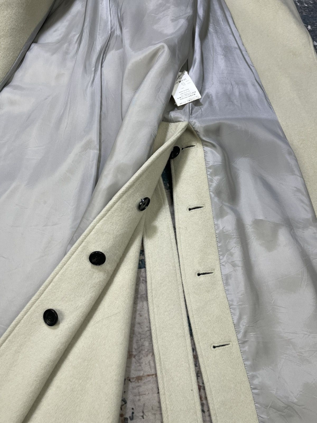 Japanese Brand United Tokyo Button Up Skirt Slit Belted Wool Coat Size XS / US 0-2 / IT 36-38 - 12 Thumbnail