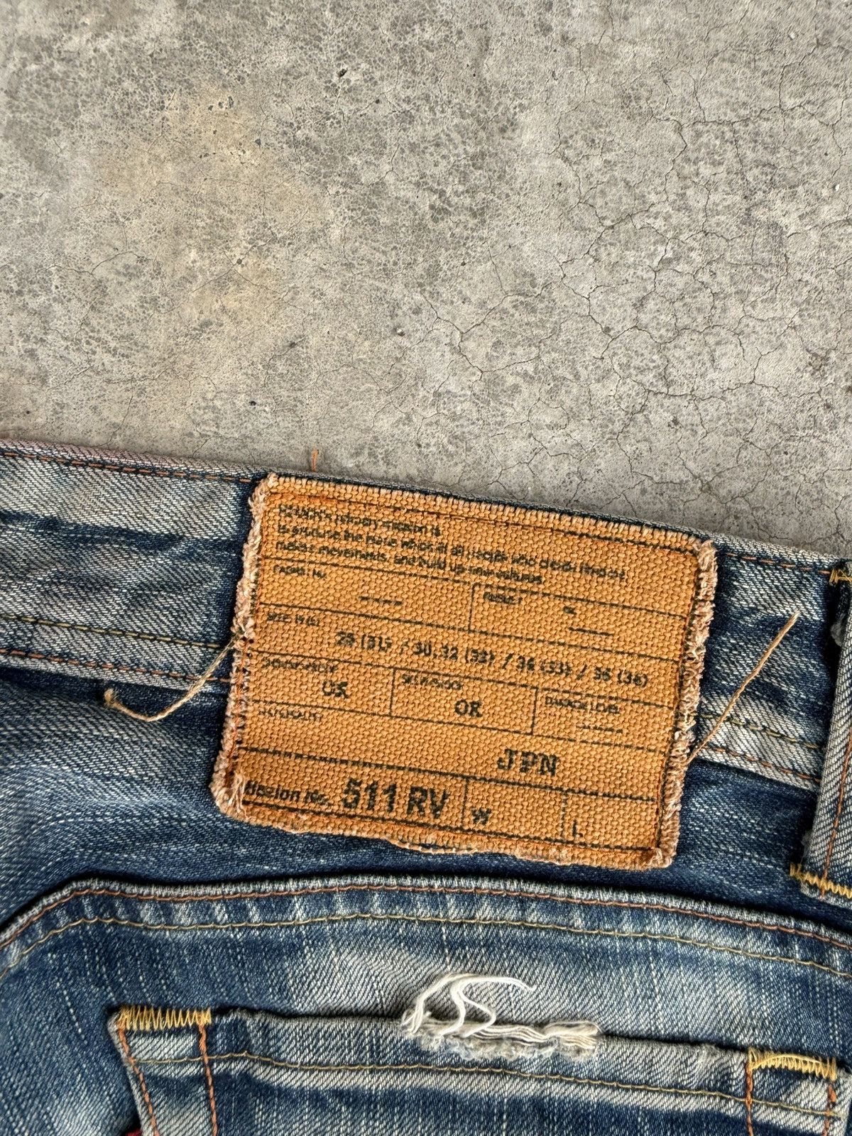 Le Grande Bleu (L.G.B.) Japanese Edwin 511 RV Flared Jeans Distressed Mud wash Size US 30 / EU 46 - 22 Thumbnail