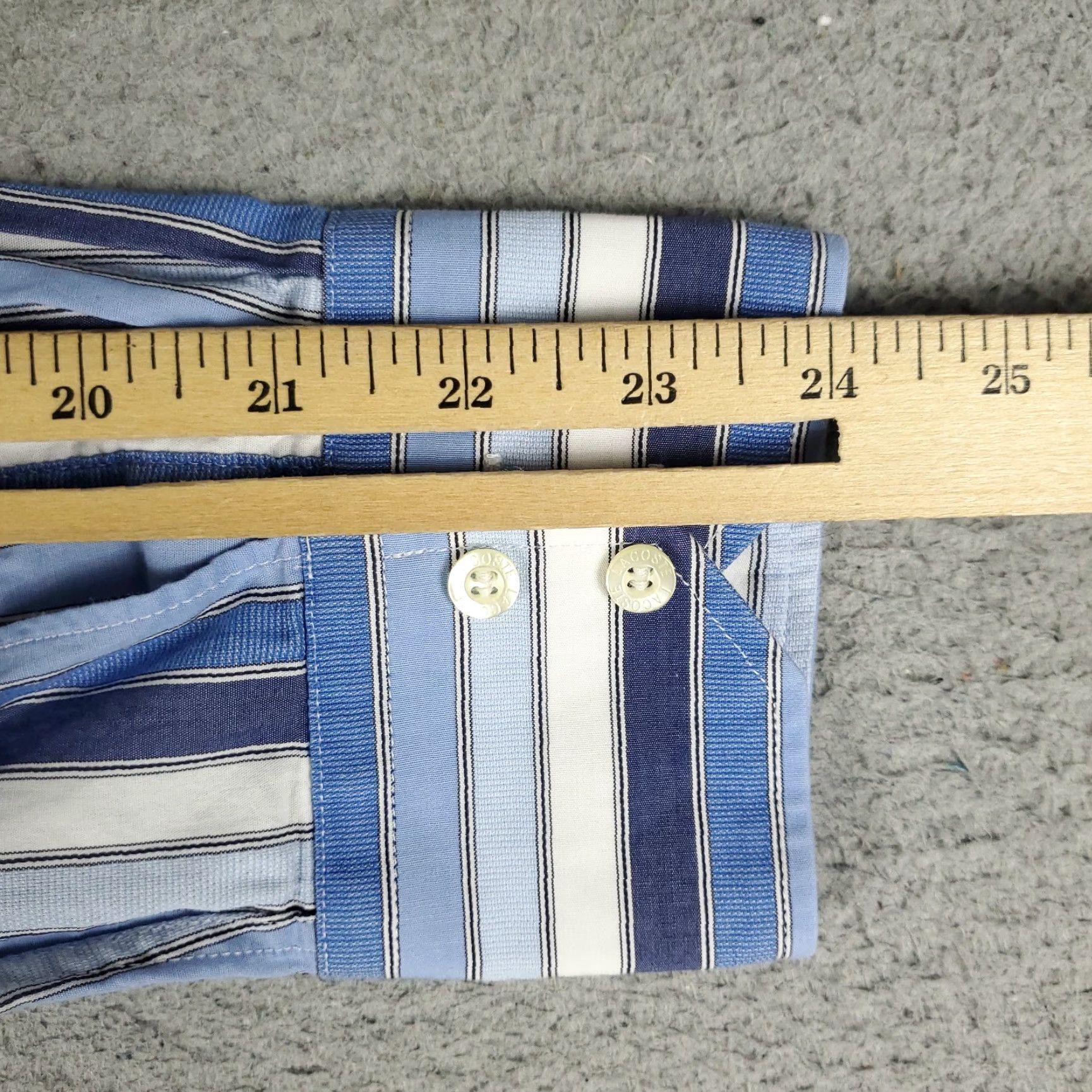 Lacoste Lacoste Button-Up Shirt Mens Size 42 Blue Striped Long Sleeve Casual Modern Size US XL / EU 56 / 4 - 7 Thumbnail