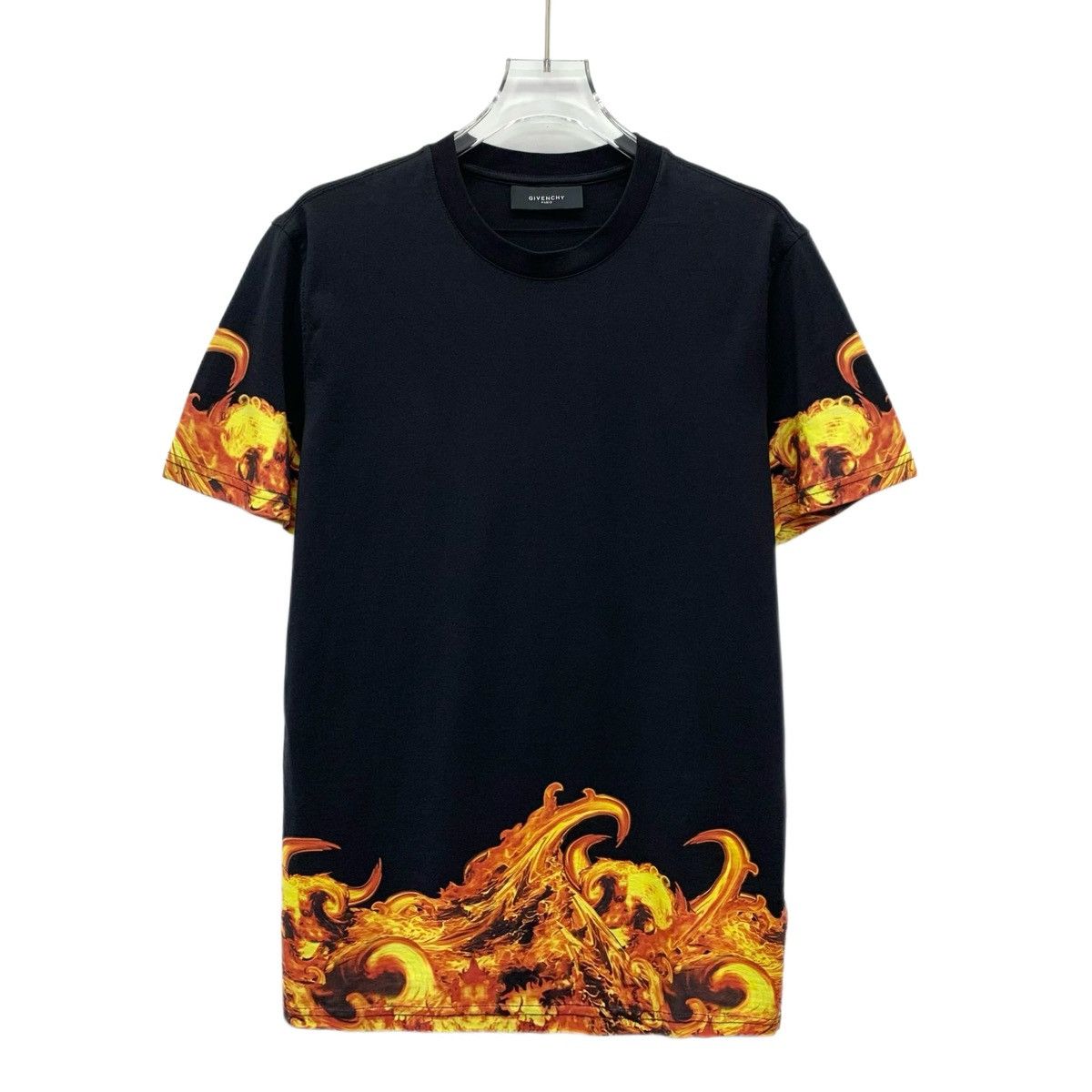 Givenchy Givenchy Black Flame Print Short Sleeve T-Shirt K26WX Size US XS / EU 42 / 0 - 1 Thumbnail