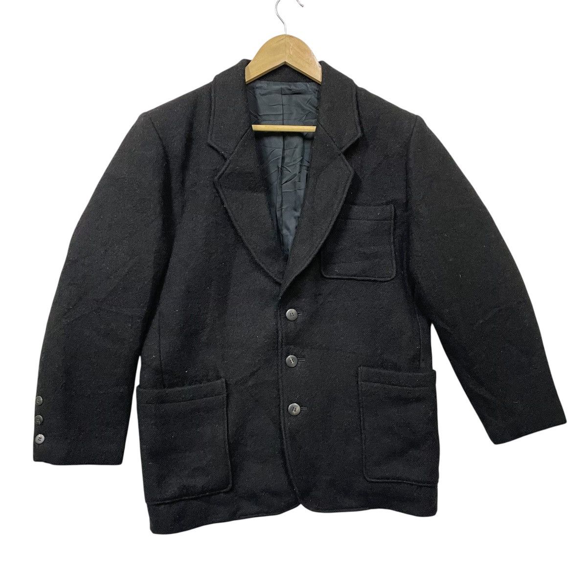 Issey Miyake Super black vintage 90s Issey Miyake Wool brazel Size 40R - 1 Thumbnail