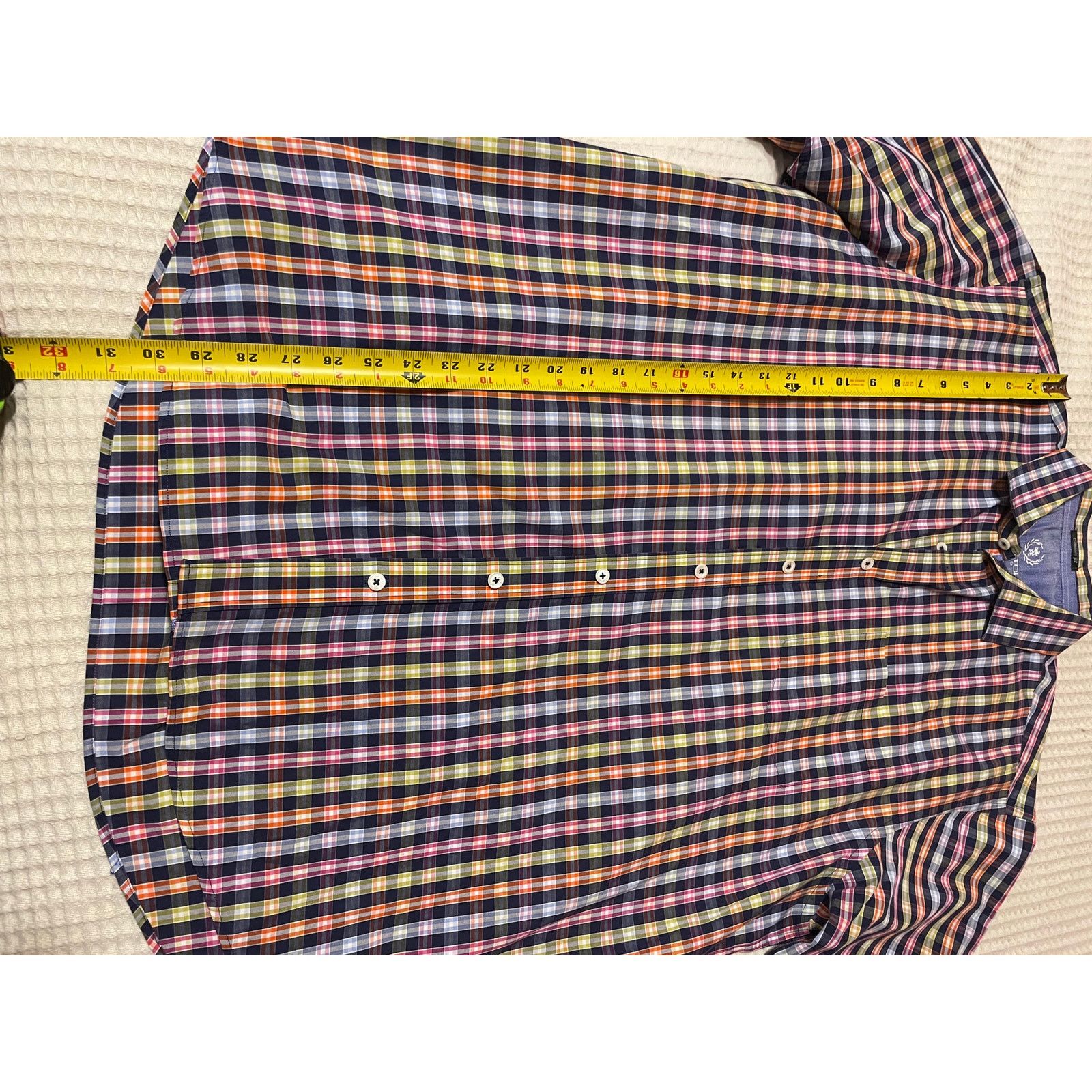 BUGATCHI Bugatchi Classic Fit Short Sleeve Multicolor Gingham Top XL Size US XL / EU 56 / 4 - 4 Thumbnail
