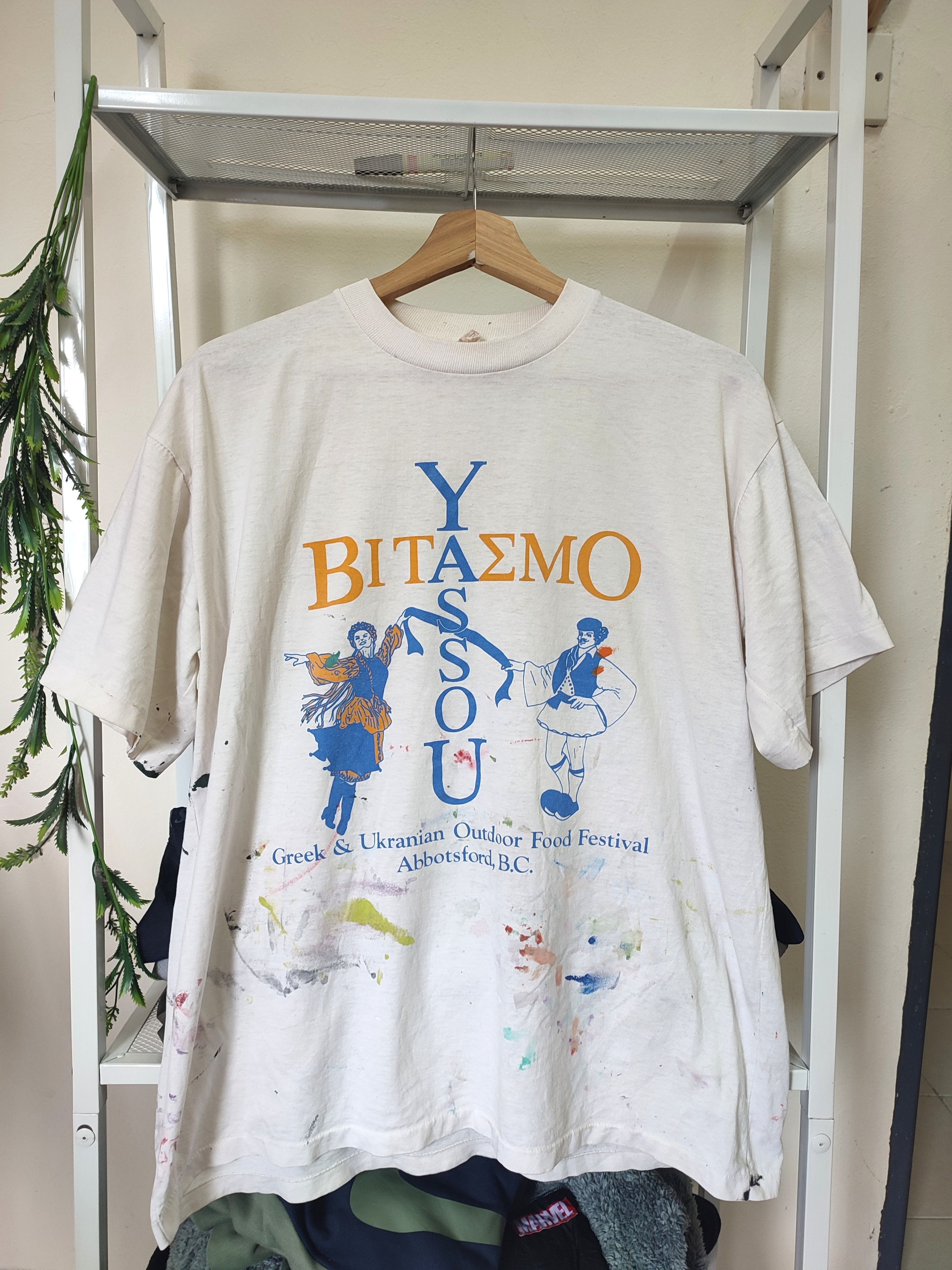 Vintage Greek & Ukrainian Outdoor Food Festival Single Stitch Tees Size US L / EU 52-54 / 3 - 1 Thumbnail