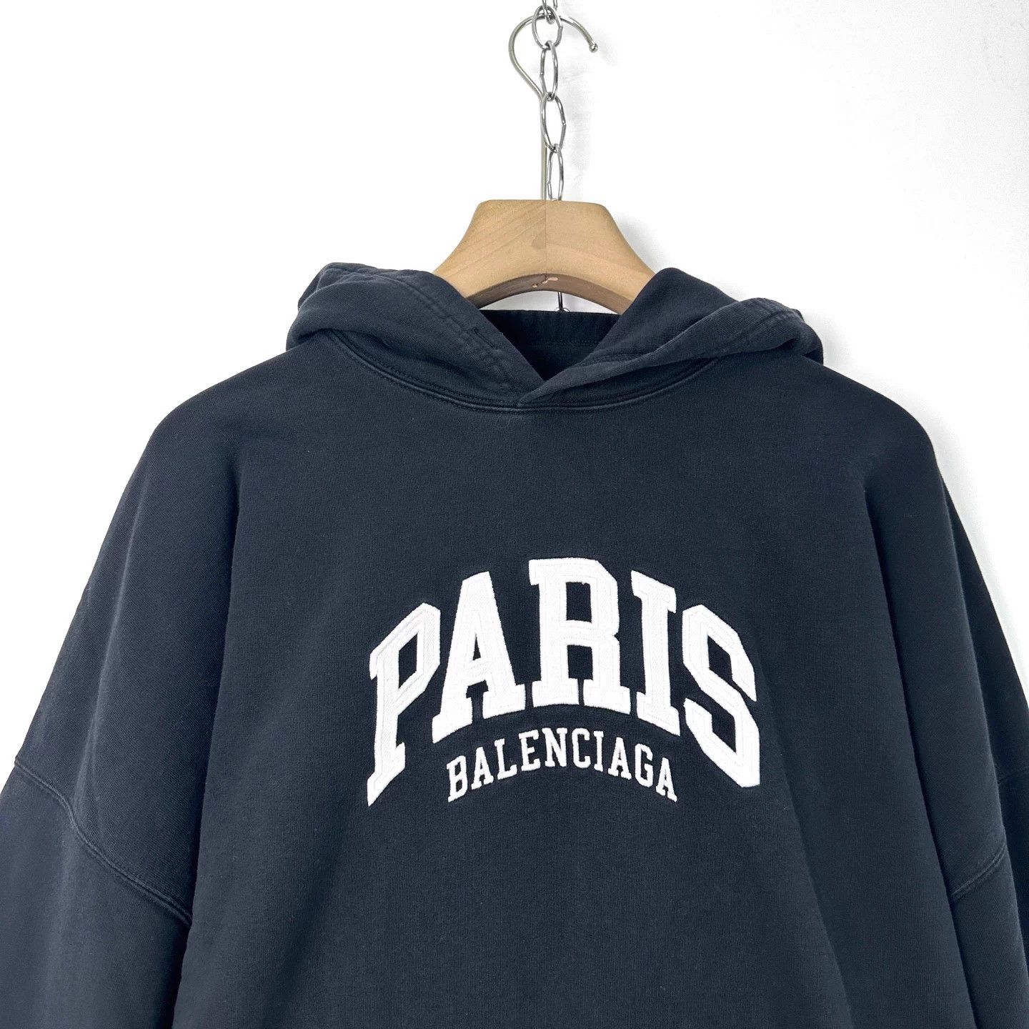 Balenciaga Balenciaga City Collection Black Hooded Sweatshirt Size US L / EU 52-54 / 3 - 3 Thumbnail