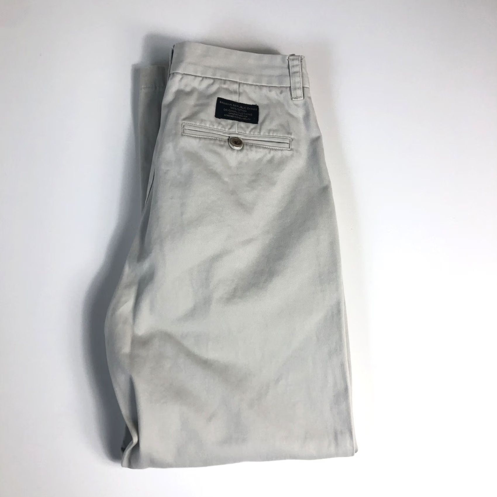 Banana Republic Banana Republic Hacking Chino Pants Beige Mens 29R 100% Cotton Preppy Size US 29 - 6 Thumbnail
