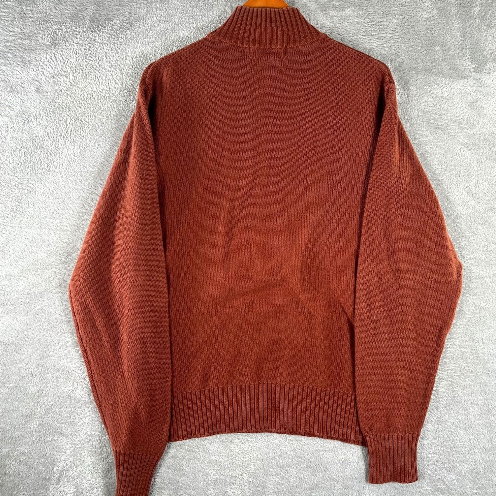 Pronto Uomo Pronto Uomo Sweater Mens Large Red 1/4 Zip Mock Neck Diamond Argyle Knit Preppy Size US L / EU 52-54 / 3 - 3 Thumbnail