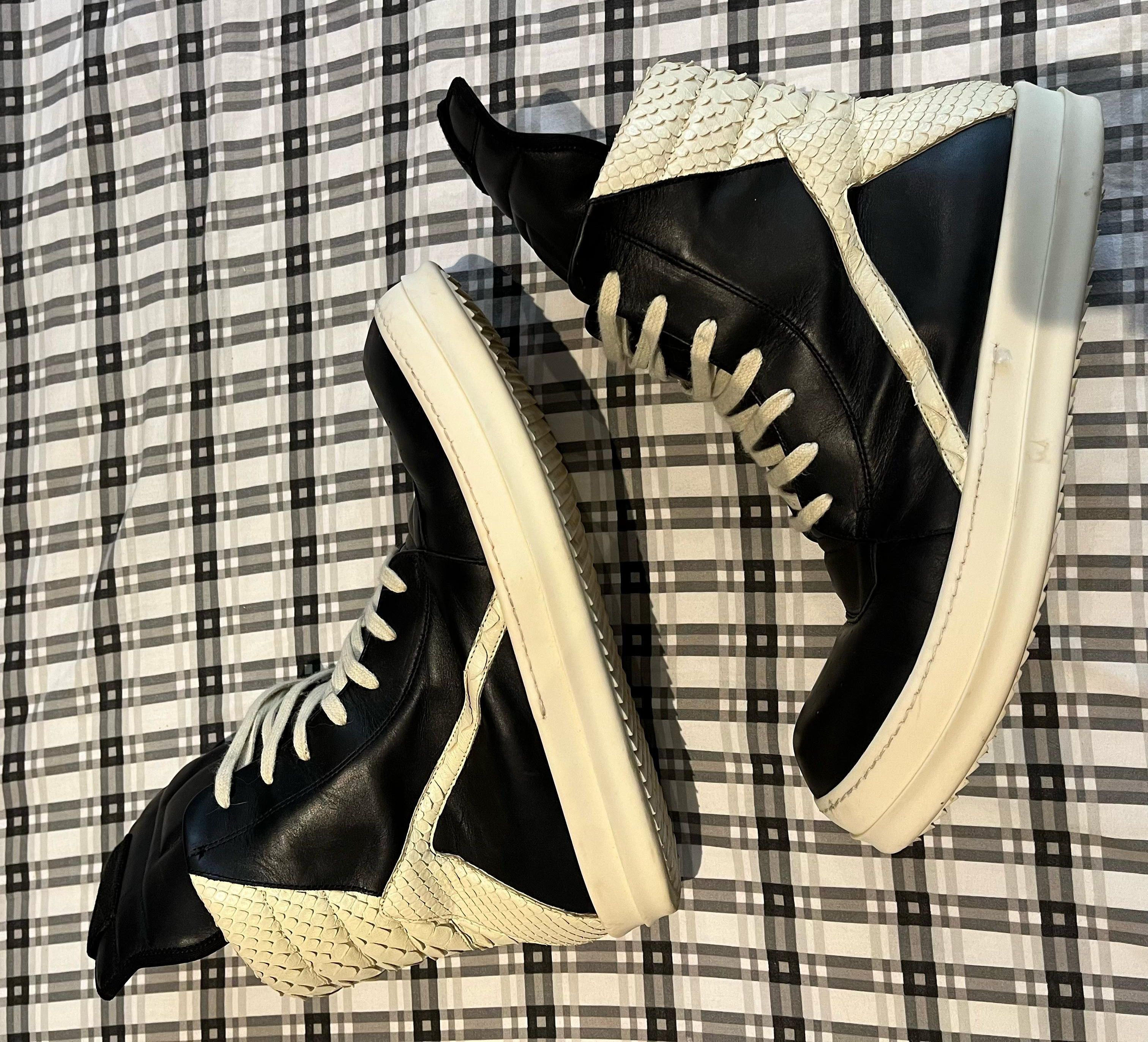 Rick Owens Rick Owens Geobasket 'Beige Black' RU01C4894LPOLPY Size US 11.5 / EU 44-45 - 4 Thumbnail