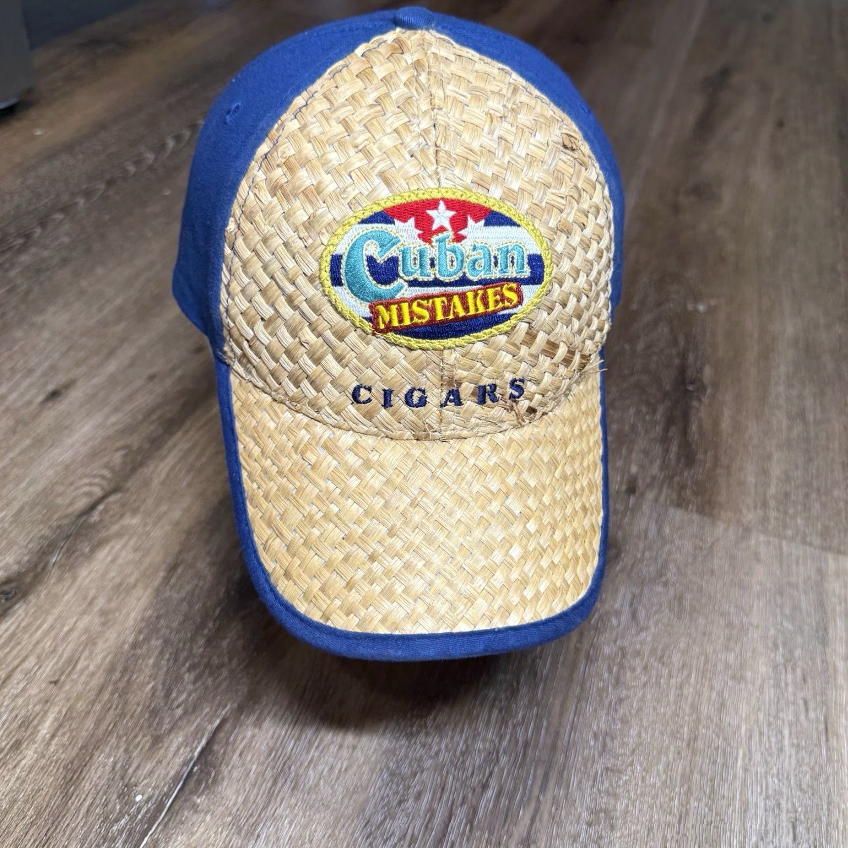 Vintage Thompson Cuban Cigars Hat Baseball Cap Blue One Size Men Adjustable Lightweight 90s Fish Baseball Cap Florida wicker woven pattern Size ONE SIZE - 2 Thumbnail