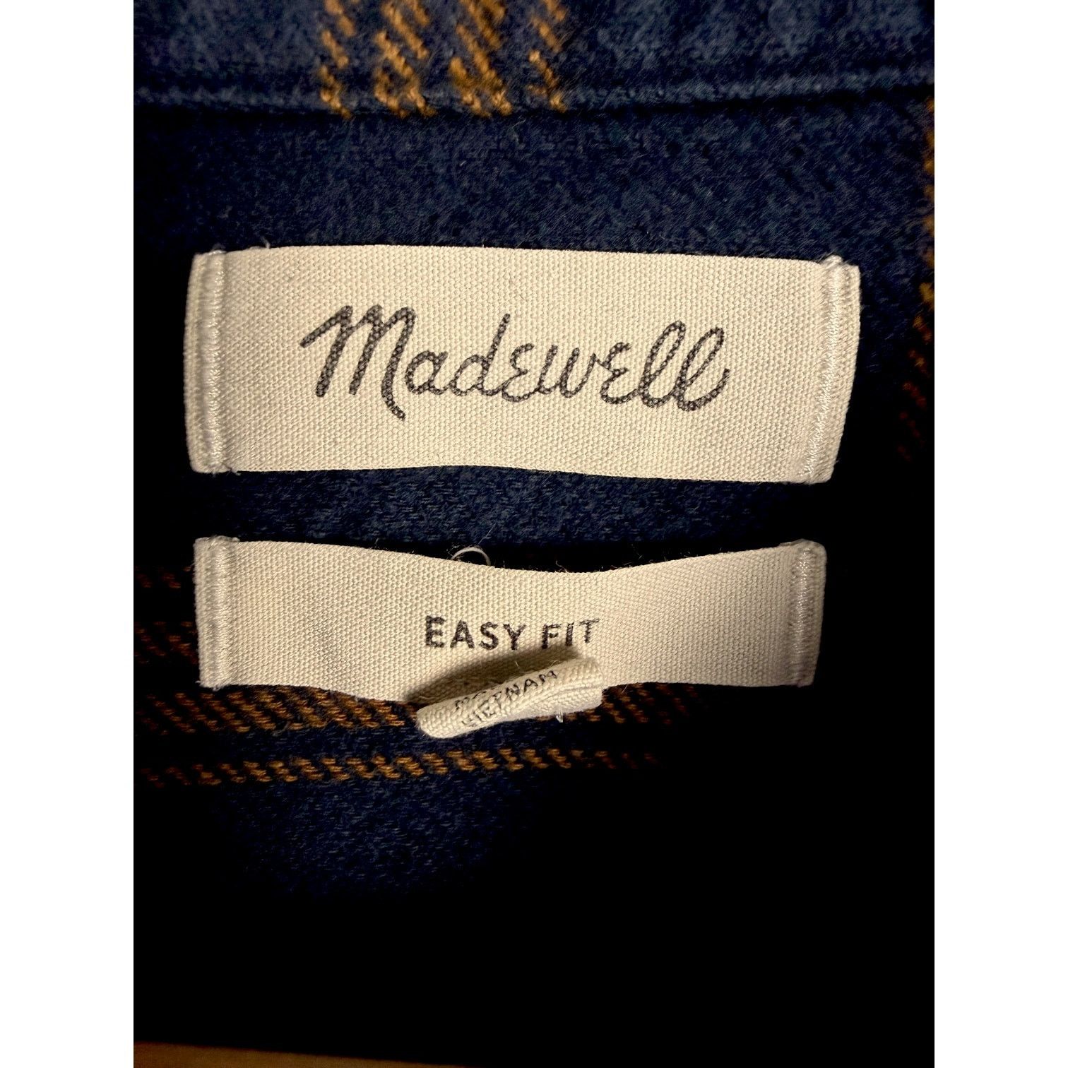 Madewell Men's Madewell Flannel Easy Shirt Jacket Navy Plaid - XL Size US L / EU 52-54 / 3 - 7 Thumbnail