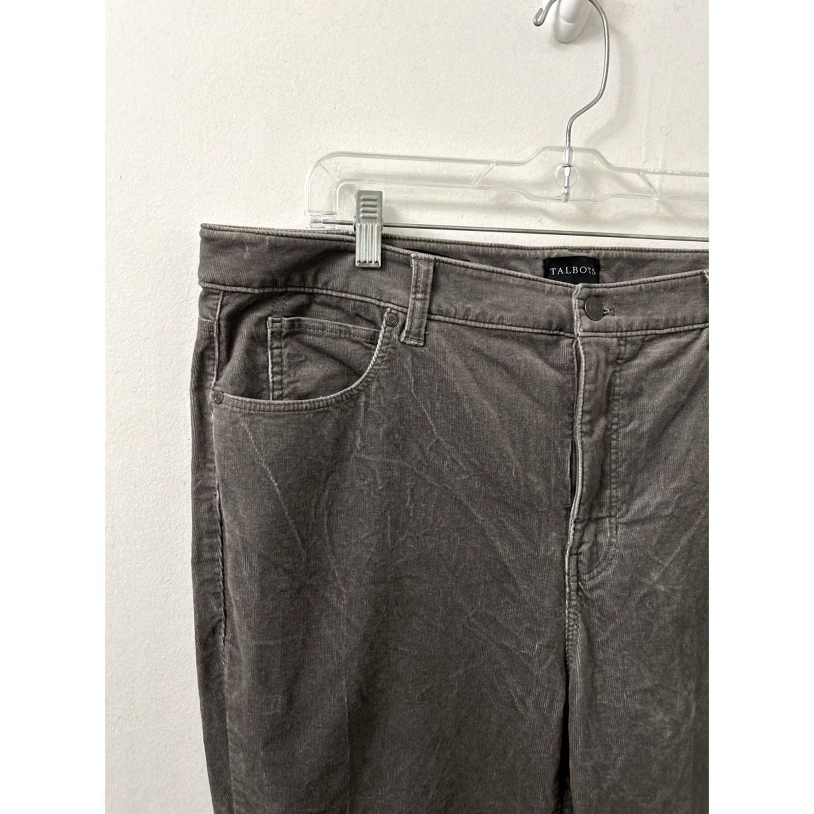 Talbots Talbots Corduroy Straight Leg Pants Womens 16W 40x30 Grey Stretch Trousers Pants Dress Pants Classic Workwear Mens? Size 38" / US 16 / IT 52 - 4 Thumbnail