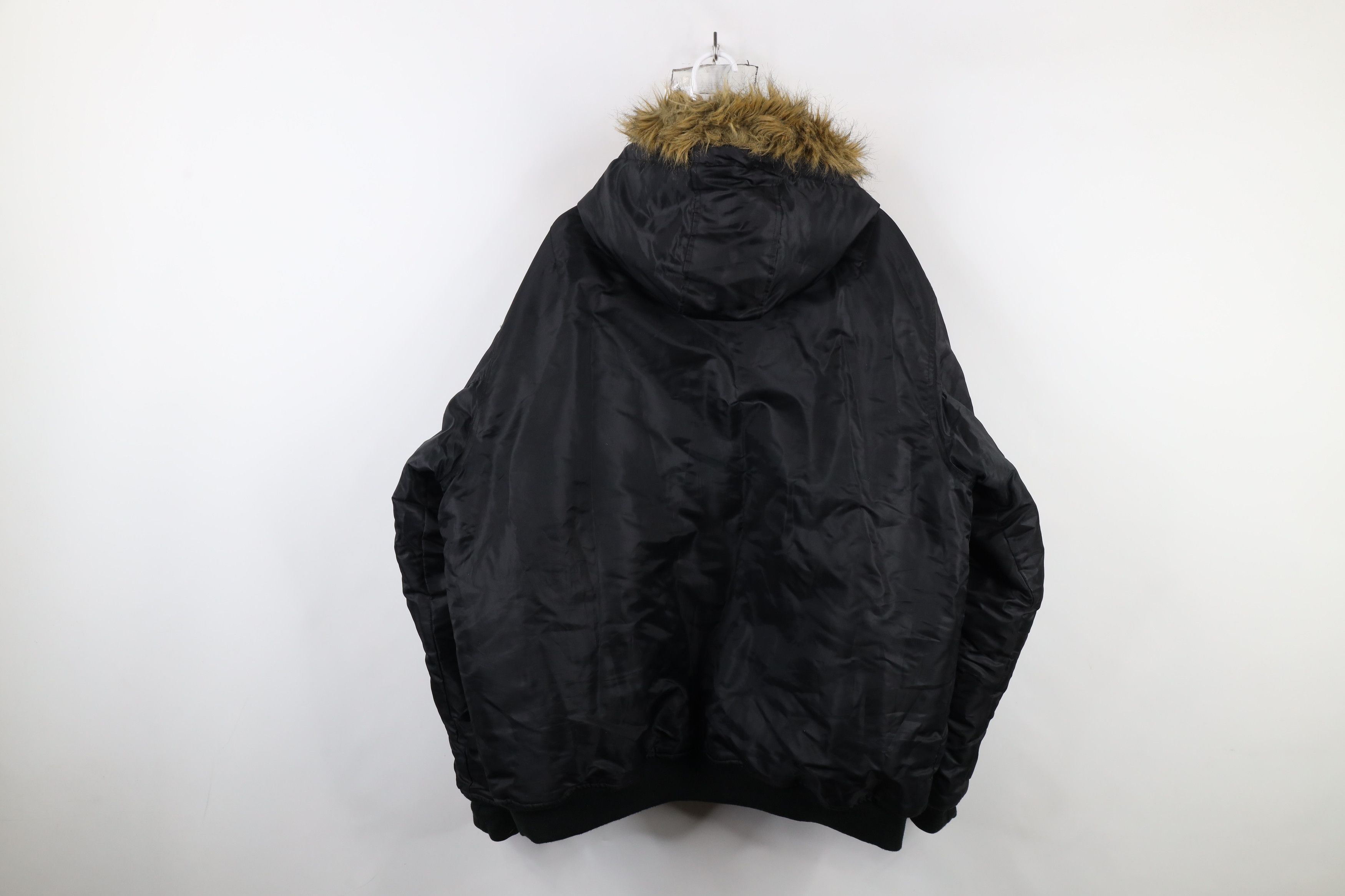 Vintage Vintage 90s Streetwear Military Hooded Flight Jacket Black Size US XXL / EU 58 / 5 - 15 Thumbnail