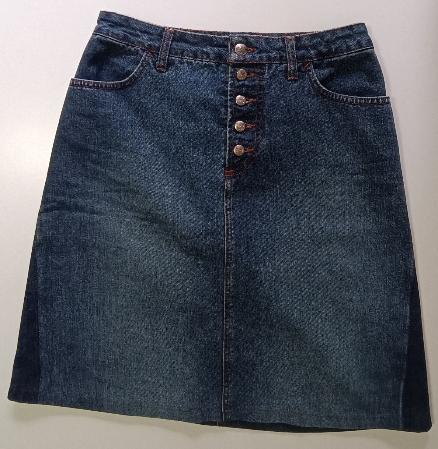 Jean Paul Gaultier Trapezoidal midi denim skirt Size 27" / US 4 / IT 40 - 14 Thumbnail