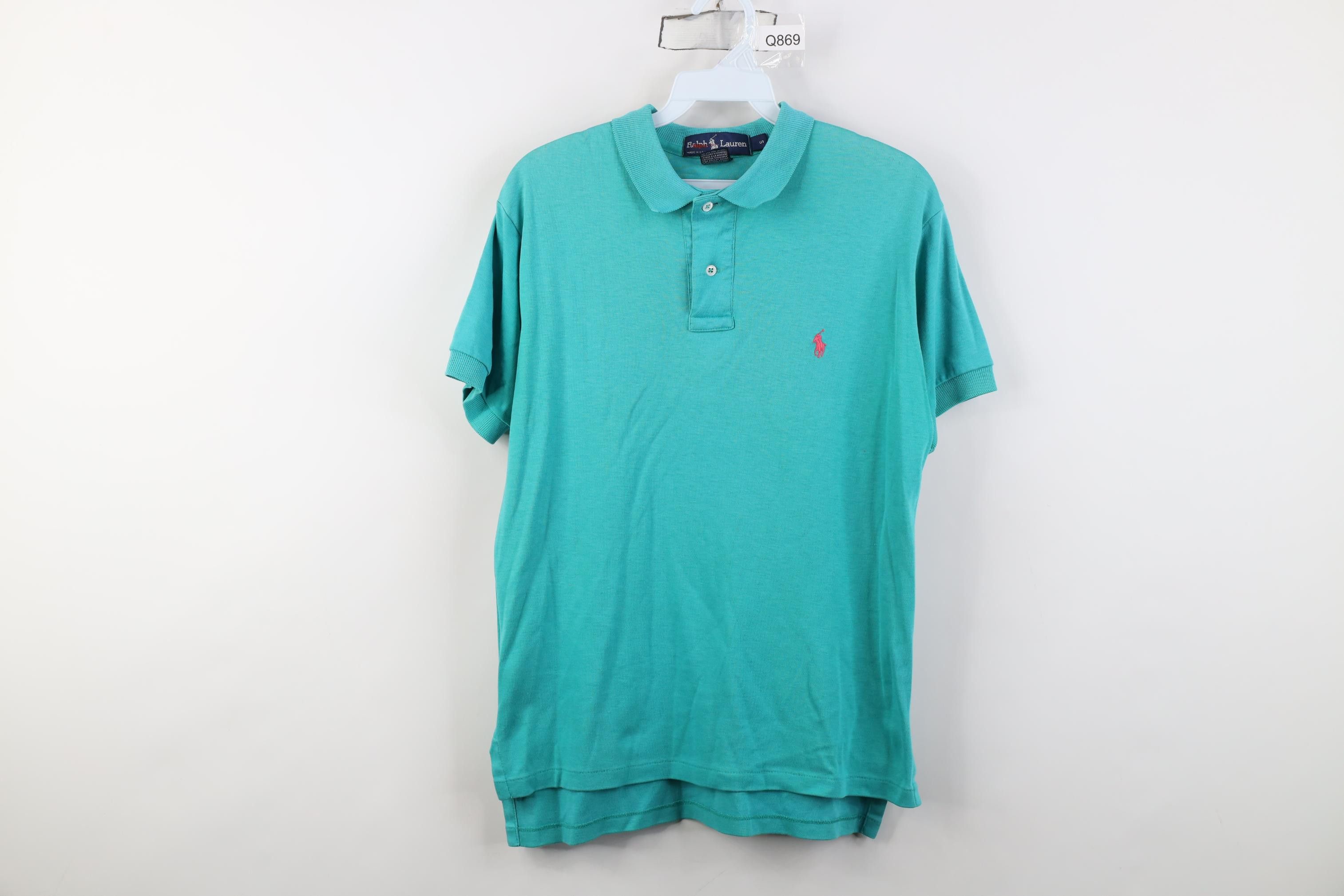 Polo Ralph Lauren Vintage 80s Ralph Lauren Cotton Knit Golf Polo Shirt Teal Size US S / EU 44-46 / 1 - 1 Thumbnail