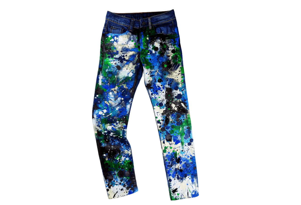 G-Star × Vintage Vintage G-star Custom Printed Denim Jeans Pants Size US 27 - 2 Thumbnail