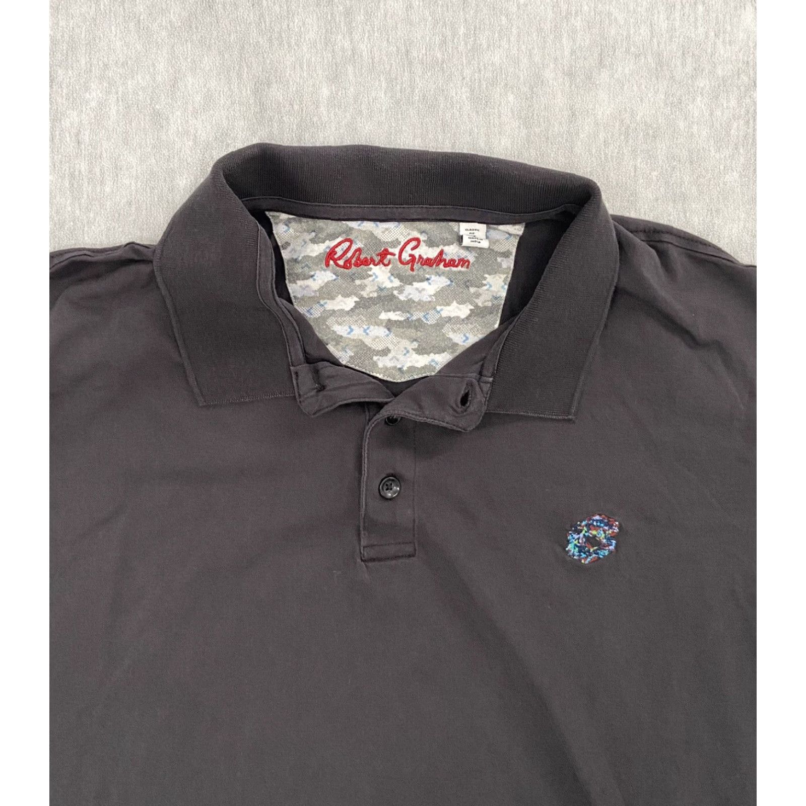 Robert Graham VINTAGE Robert Graham Polo Shirt Men XL Black Short Sleeve Skull Logo Casual Size US XL / EU 56 / 4 - 3 Thumbnail