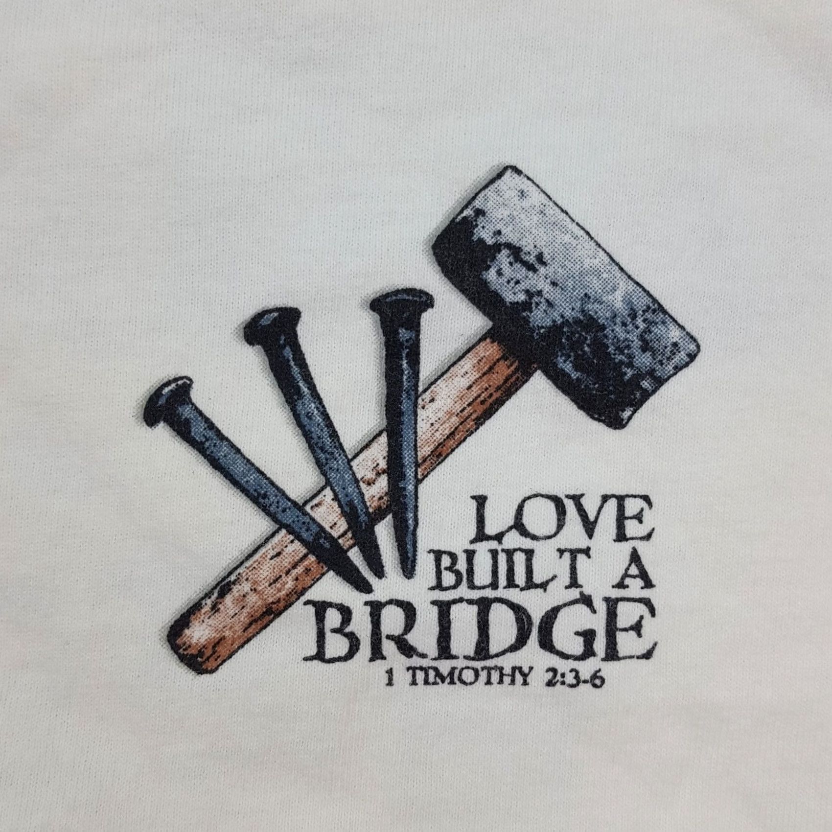 Vintage Vintage Y2K Jesus T Shirt Men's Medium White Tennessee River Shirt Retro Religious God Love Bridge 90s Graphic Print Men's Shirt Size US M / EU 48-50 / 2 - 5 Thumbnail