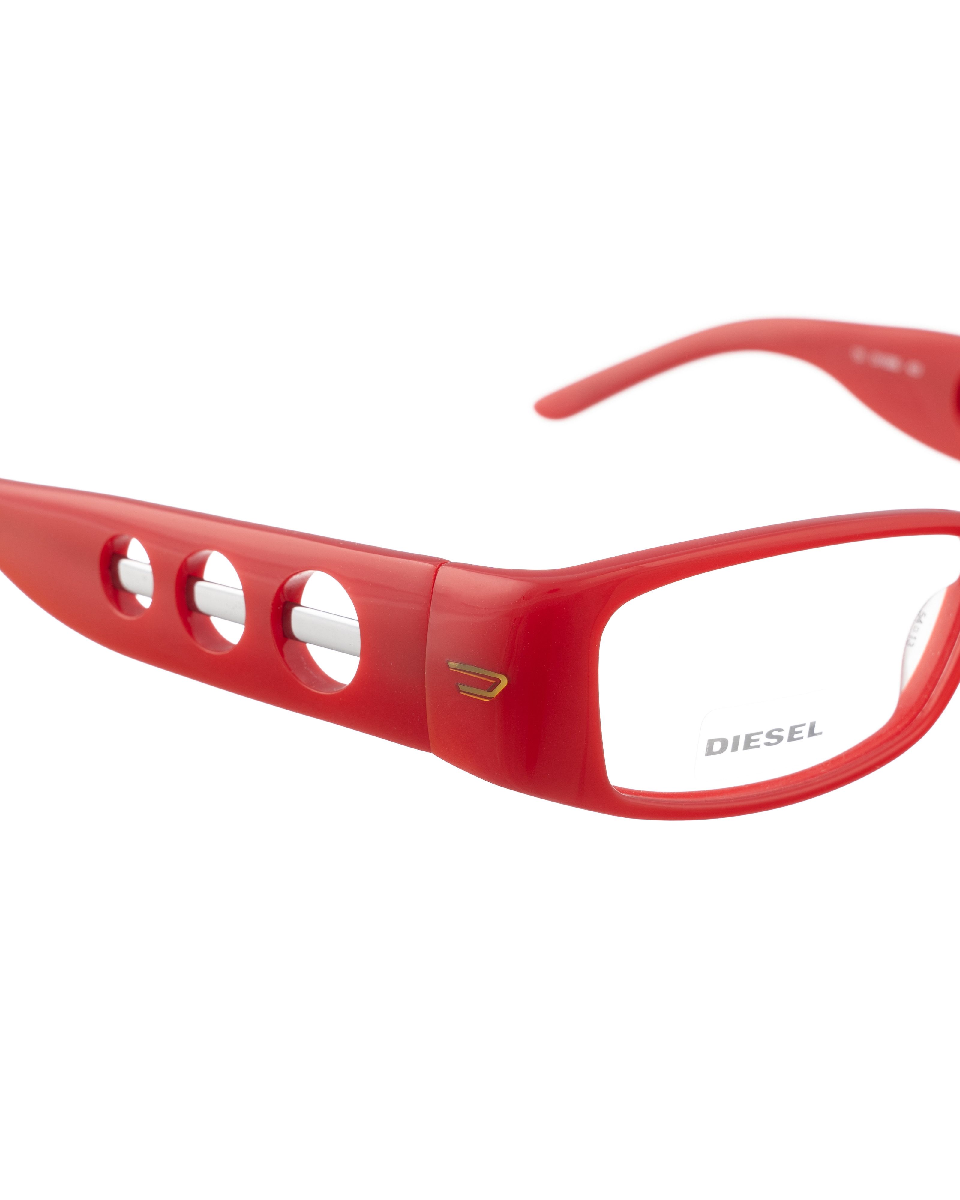 Diesel Diesel 00S Red Plastic Glasses with Circle Cut Outs Size ONE SIZE - 1 Thumbnail