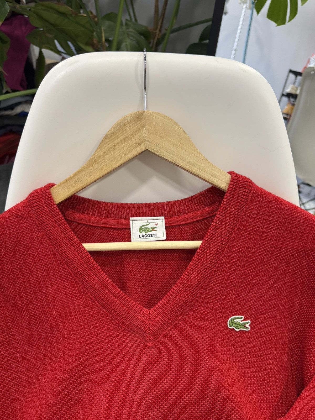 Lacoste Lacoste V-neck cardigan sweater size XL Size US XL / EU 56 / 4 - 5 Thumbnail