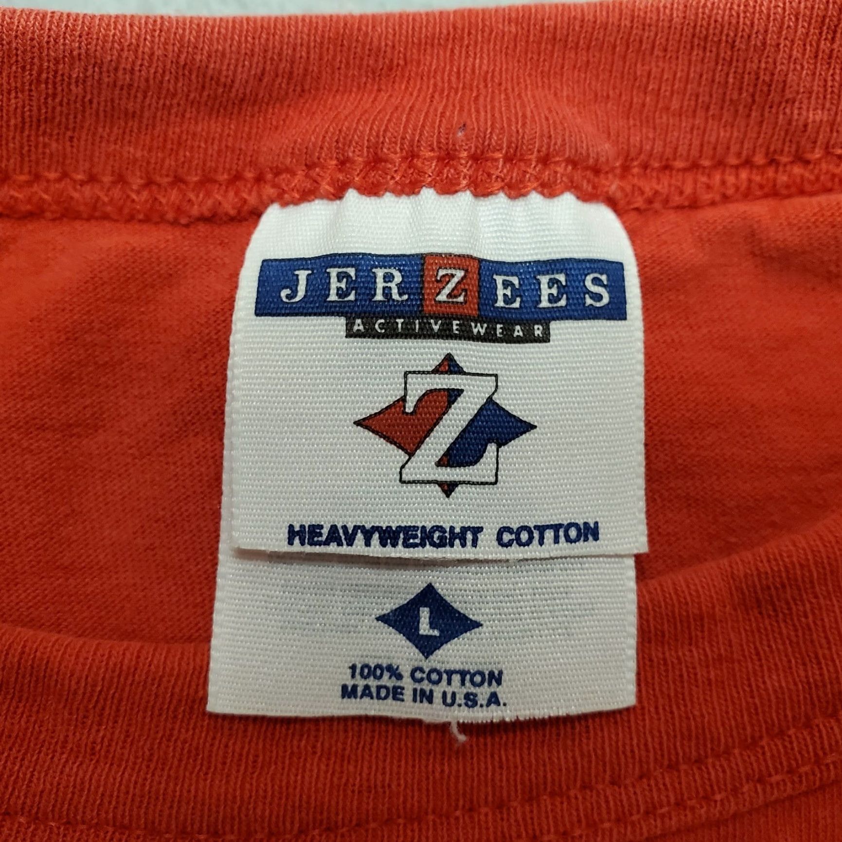 Jerzees VINTAGE Jerzees Shirt Mens Large Red Tank Top Blank 100% Cotton Crewneck TEE USA Size US L / EU 52-54 / 3 - 4 Thumbnail