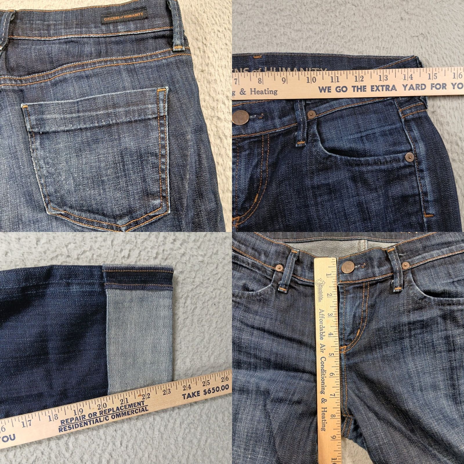 Citizens Of Humanity Citizens of Humanity Thompson Mid Rise Skinny Crop Jeans Womens 26 Dark Indigo EUC Size 26" / US 2 / IT 38 - 9 Thumbnail