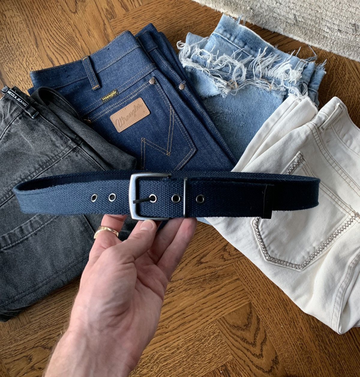 Japanese Brand × Vintage Y2K Fabric Belt 2000s Vintage Grommet Acoustic Guitar Vibe Size ONE SIZE - 2 Thumbnail
