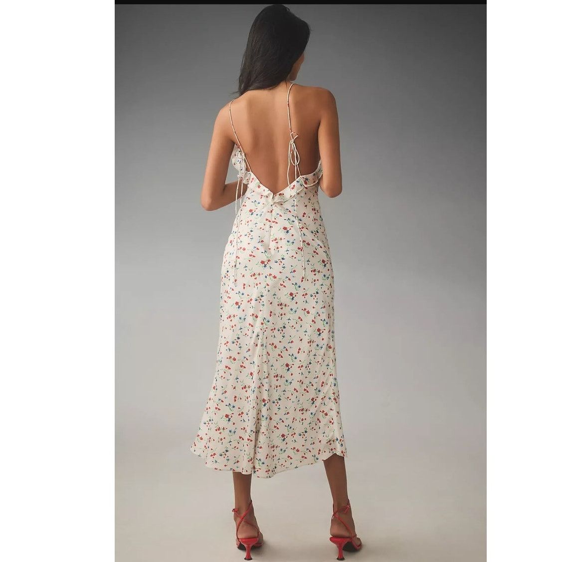 Anthropologie NWT Bardot Olea Sleeveless Ruffle Midi Dress $148 SIZE 8 Size M / US 6-8 / IT 42-44 - 4 Thumbnail