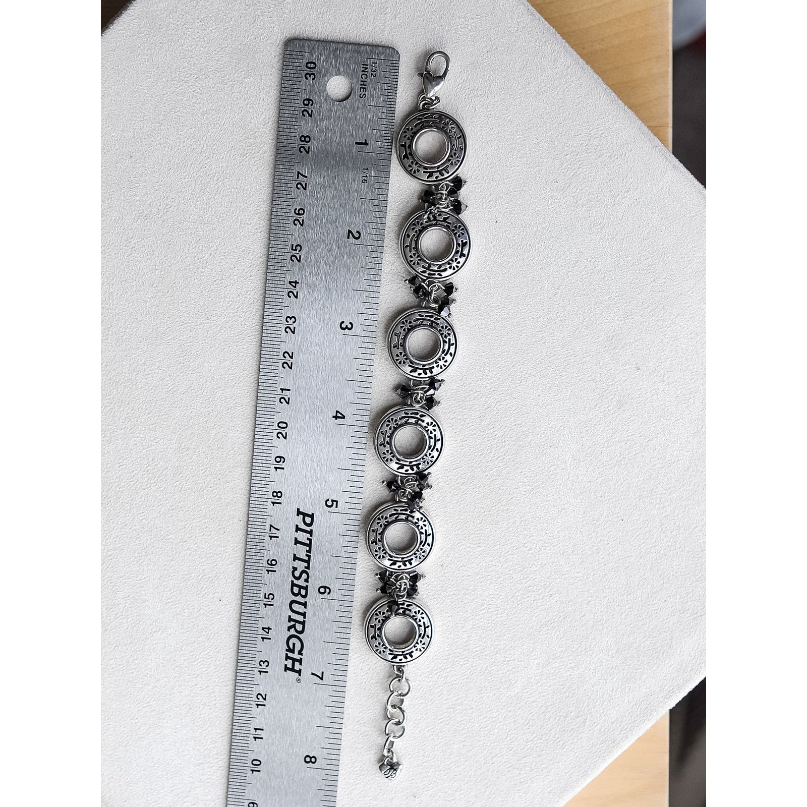 Brighton Vintage Brighton Circle Disk Link Bracelet Black with Beads Size ONE SIZE - 2 Thumbnail