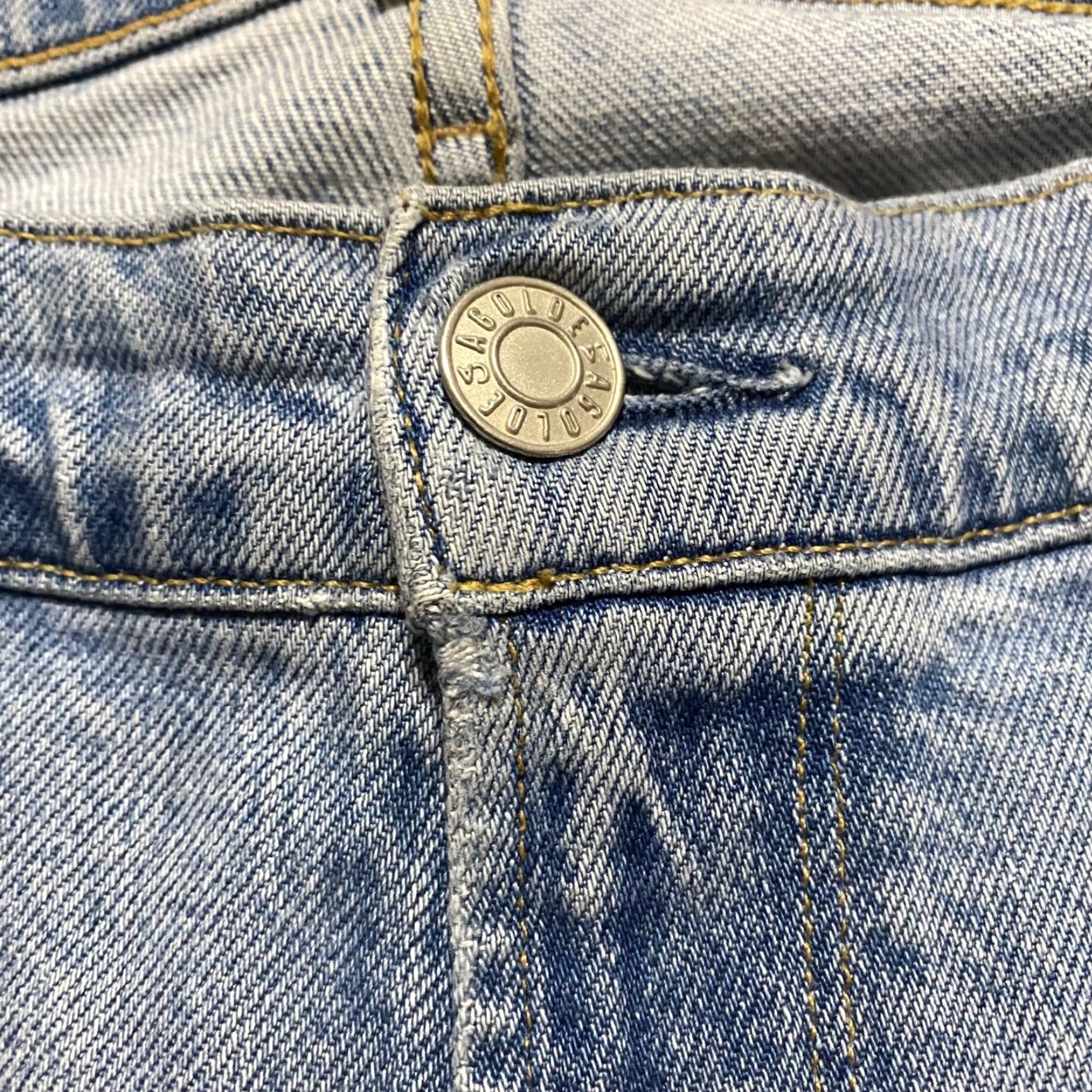 Agolde AGOLDE Womens Jeans 29 Blue Denim Sophie High Rise Skinny Medium Wash Distress Size 29" - 6 Thumbnail