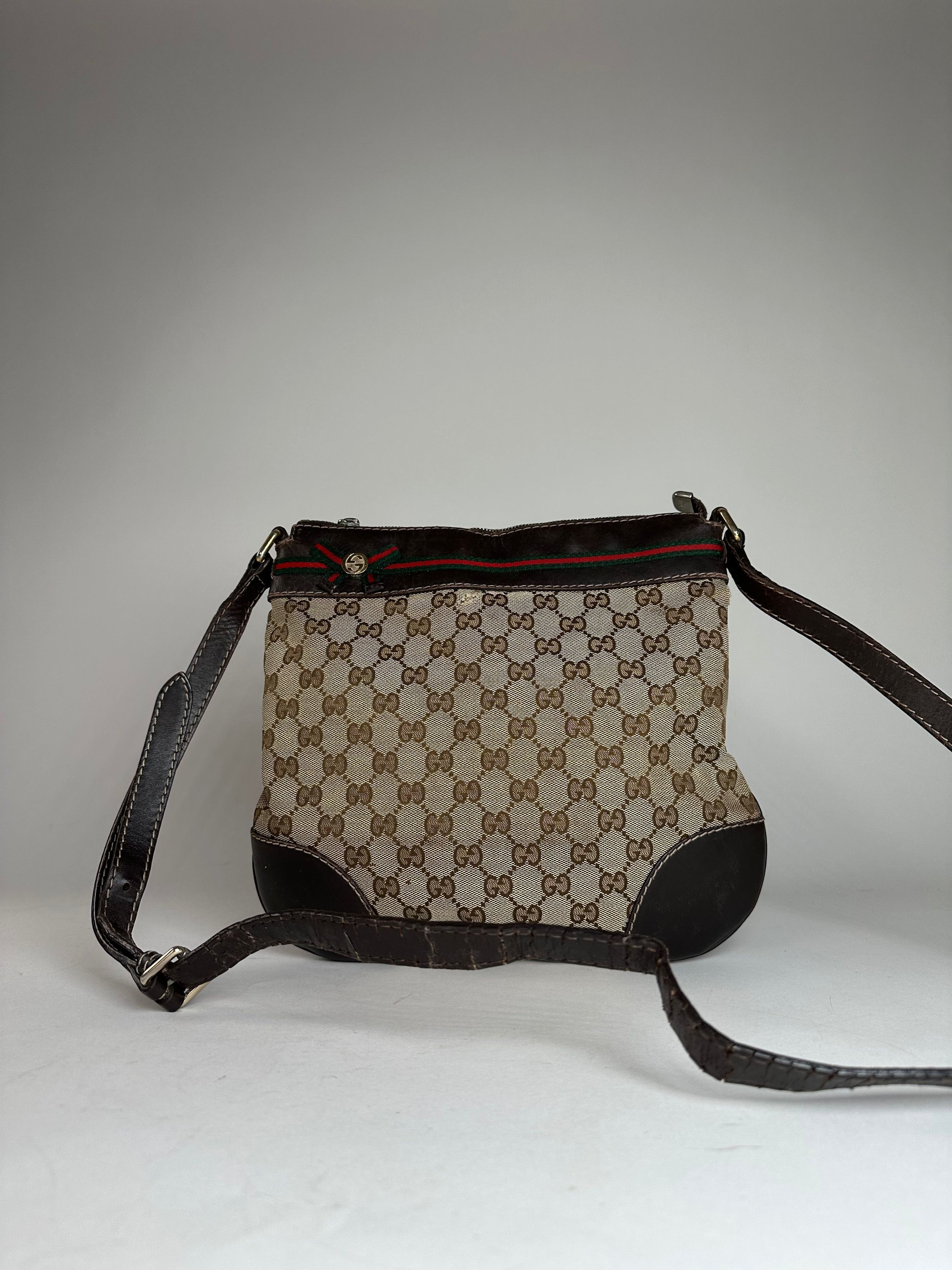 Gucci Vintage Monogram Shoulder / Crossbody Bag Beige Brown Size ONE SIZE - 1 Thumbnail