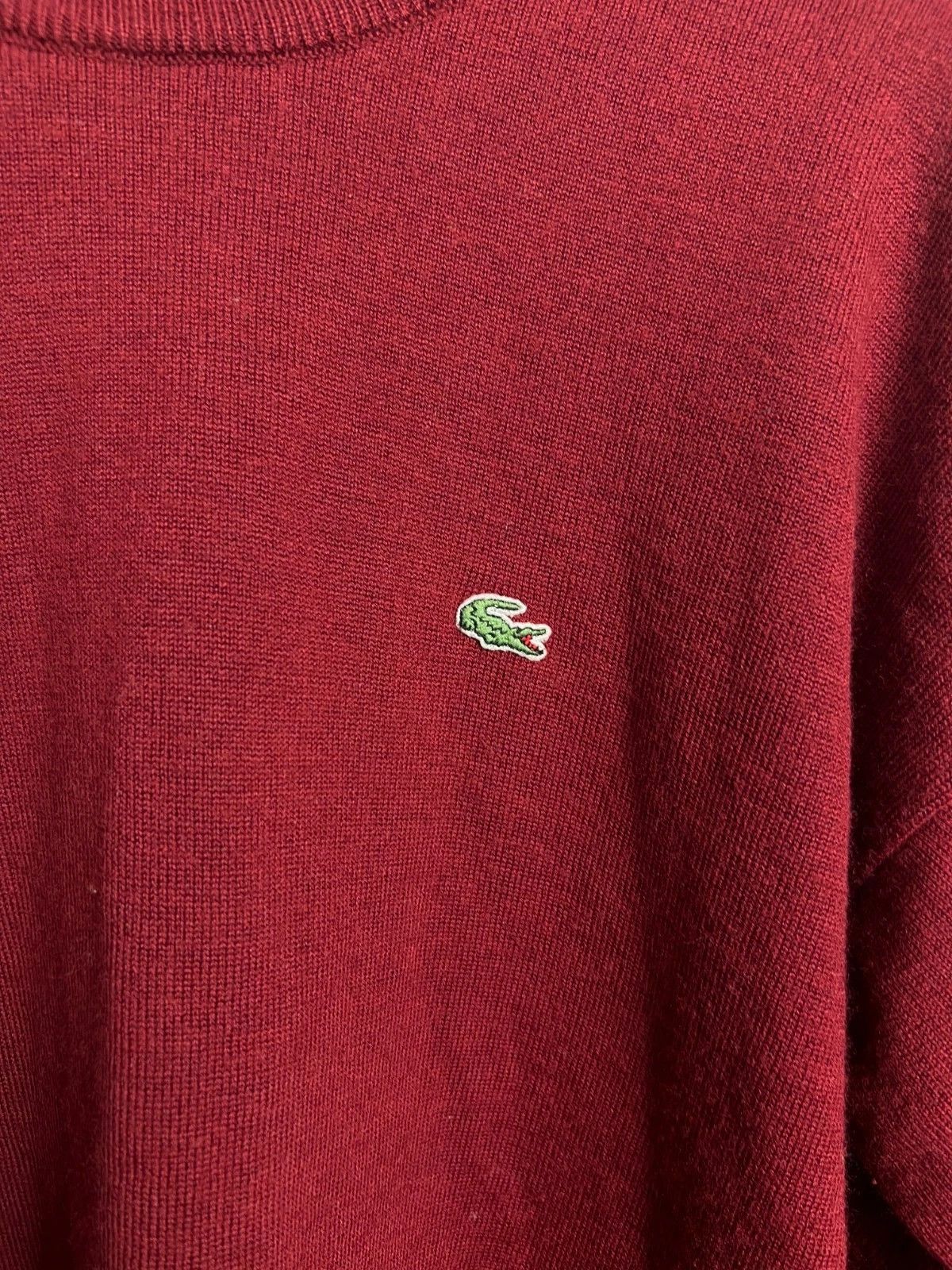 Lacoste Lacoste Burgundy Wool Blend Sweater Pullover Long Sleeve Size US XL / EU 56 / 4 - 4 Thumbnail