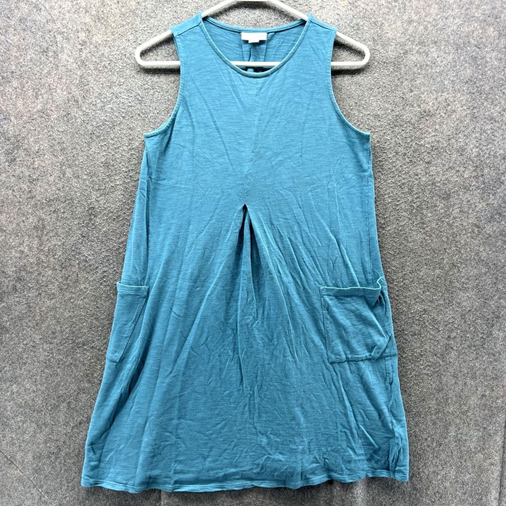 J. Jill J. Jill Dress Womens Petite Small Blue Sleeveless Jersey Swing Trapeze Pockets Size S / US 4 / IT 40 - 2 Thumbnail
